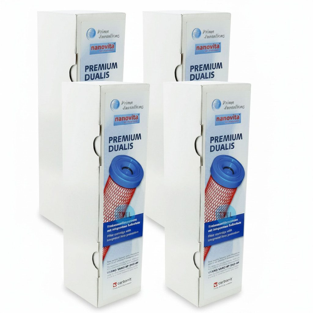 carbonit Filtereinsatz, 4x Premium Dualis Filterpatrone 0,45 µm - mit Kalkschutz *SPARPREIS*