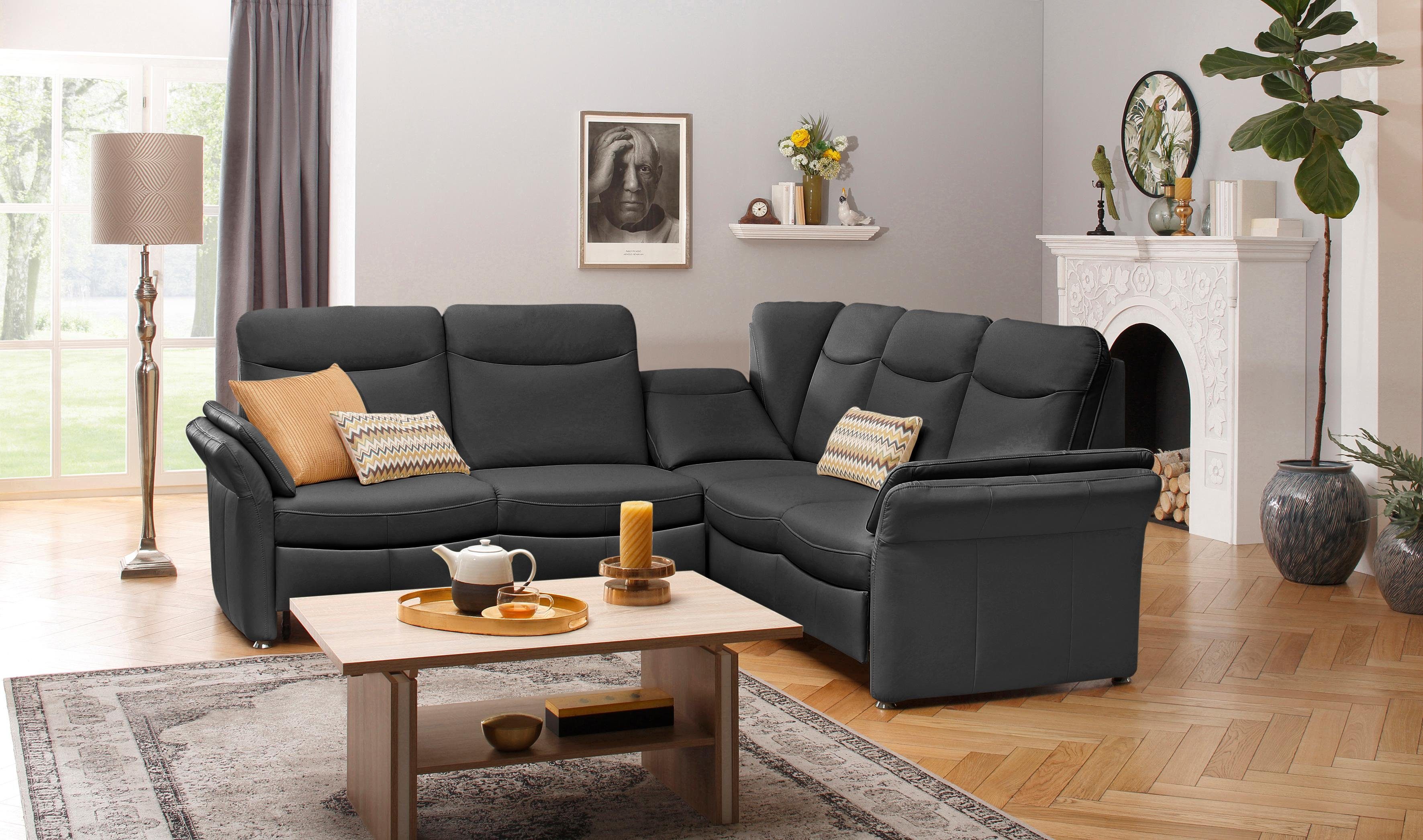 Home affaire Ecksofa "Tahoma L-Form" mit Armlehnfunktion, wahlweise Bettfun günstig online kaufen