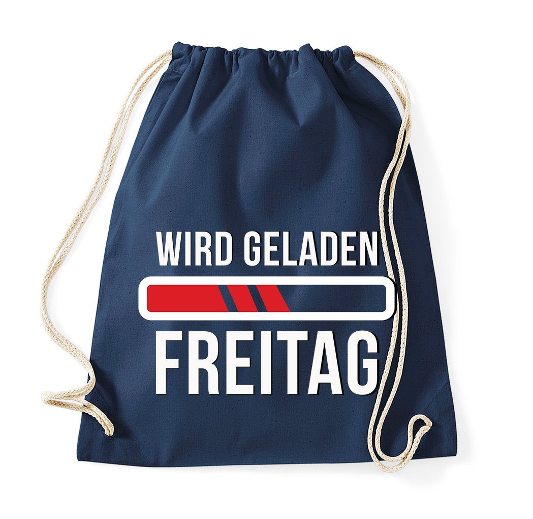 Turnbeutel "Freitag wird geladen" Baumwoll Tasche Turnbeutel