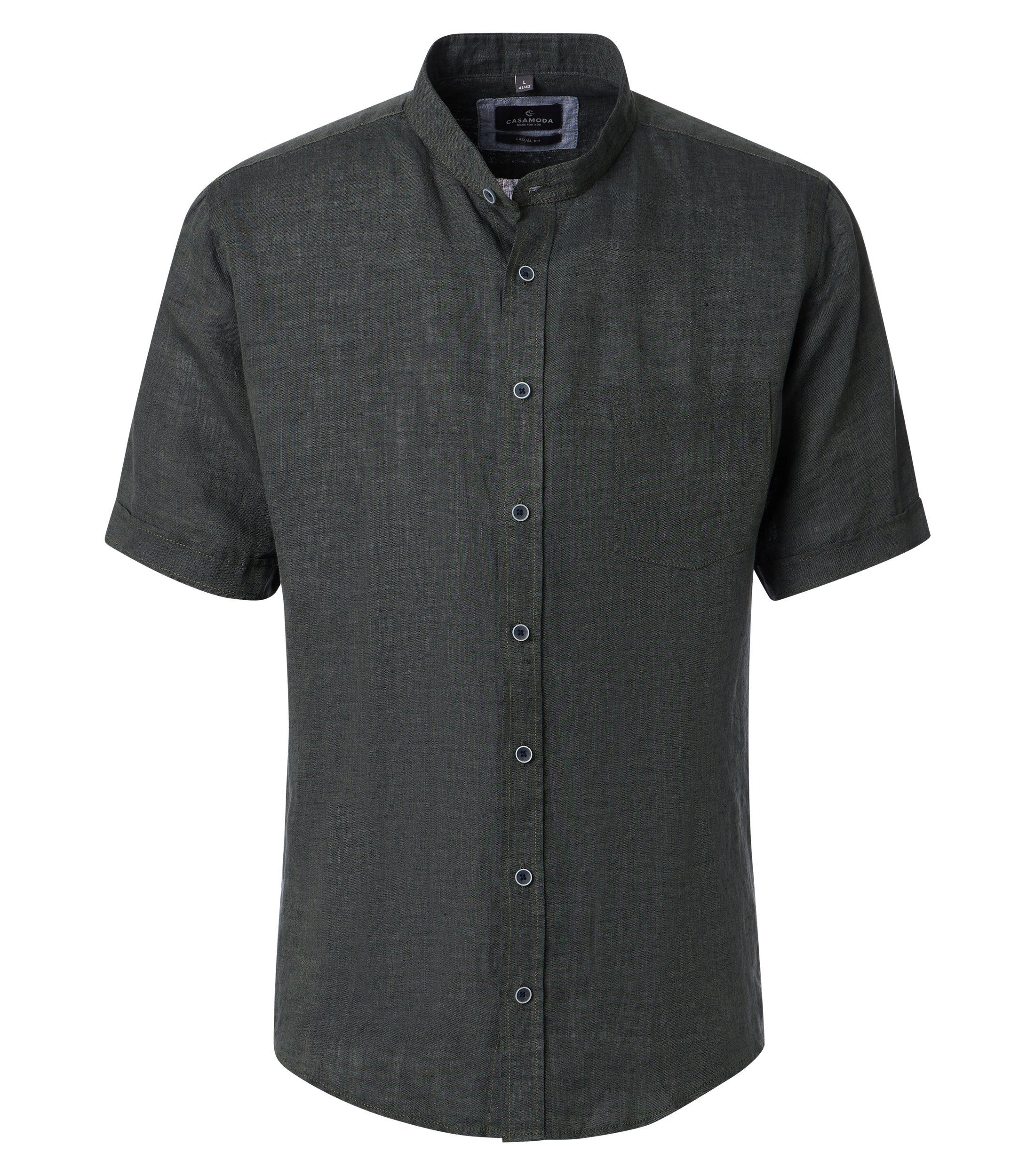 CASAMODA Kurzarmhemd CASAMODA Leinenhemd Kurzarm uni
