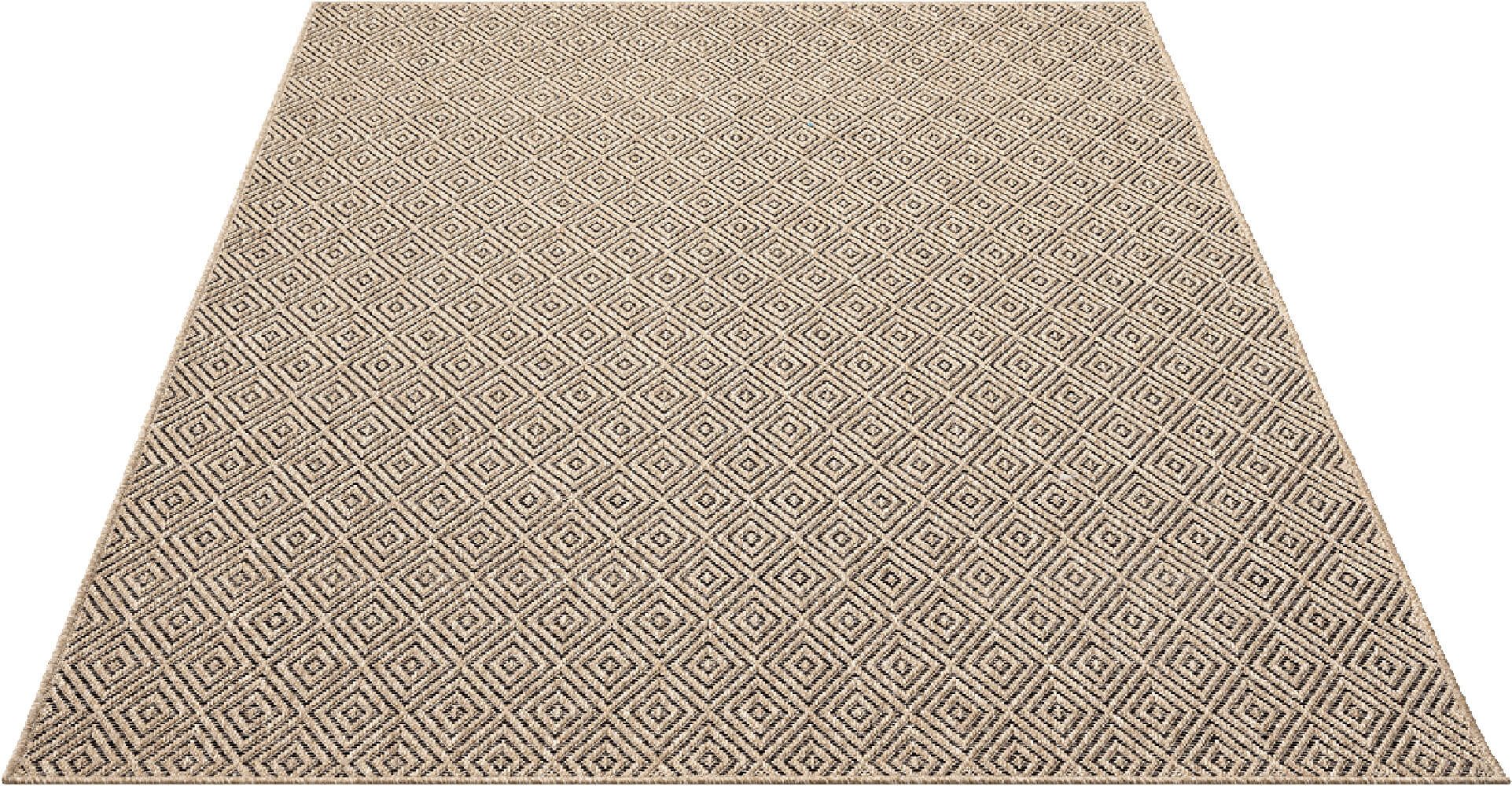 the carpet Teppich Kansas, rechteckig, Höhe: 1 mm, moderner robuster In und Outdoor Teppich Jute Look