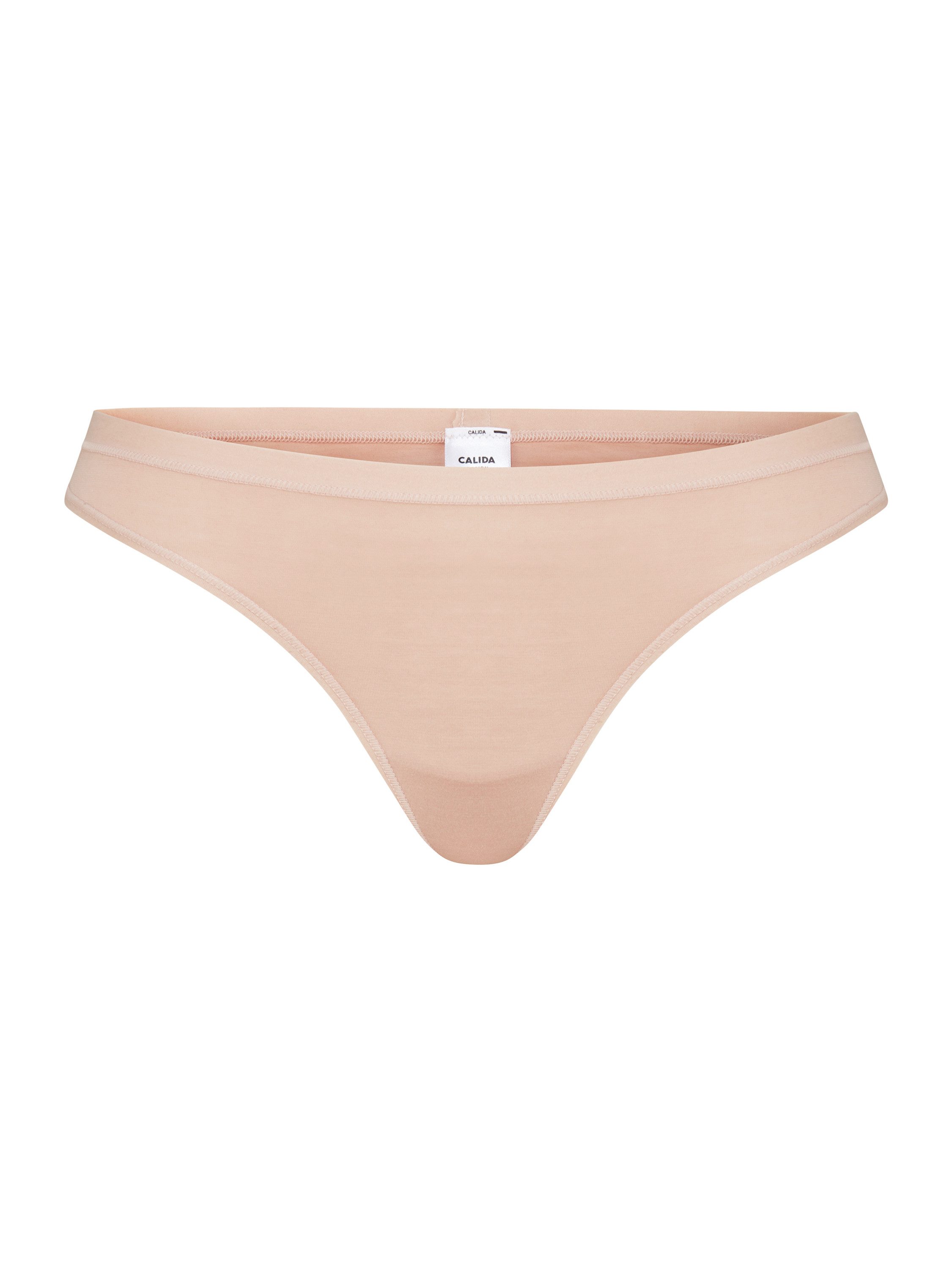 CALIDA String Natural Comfort Damen (1-St) niedrig geschnitten, natürlicher Glanz und glatter Griff