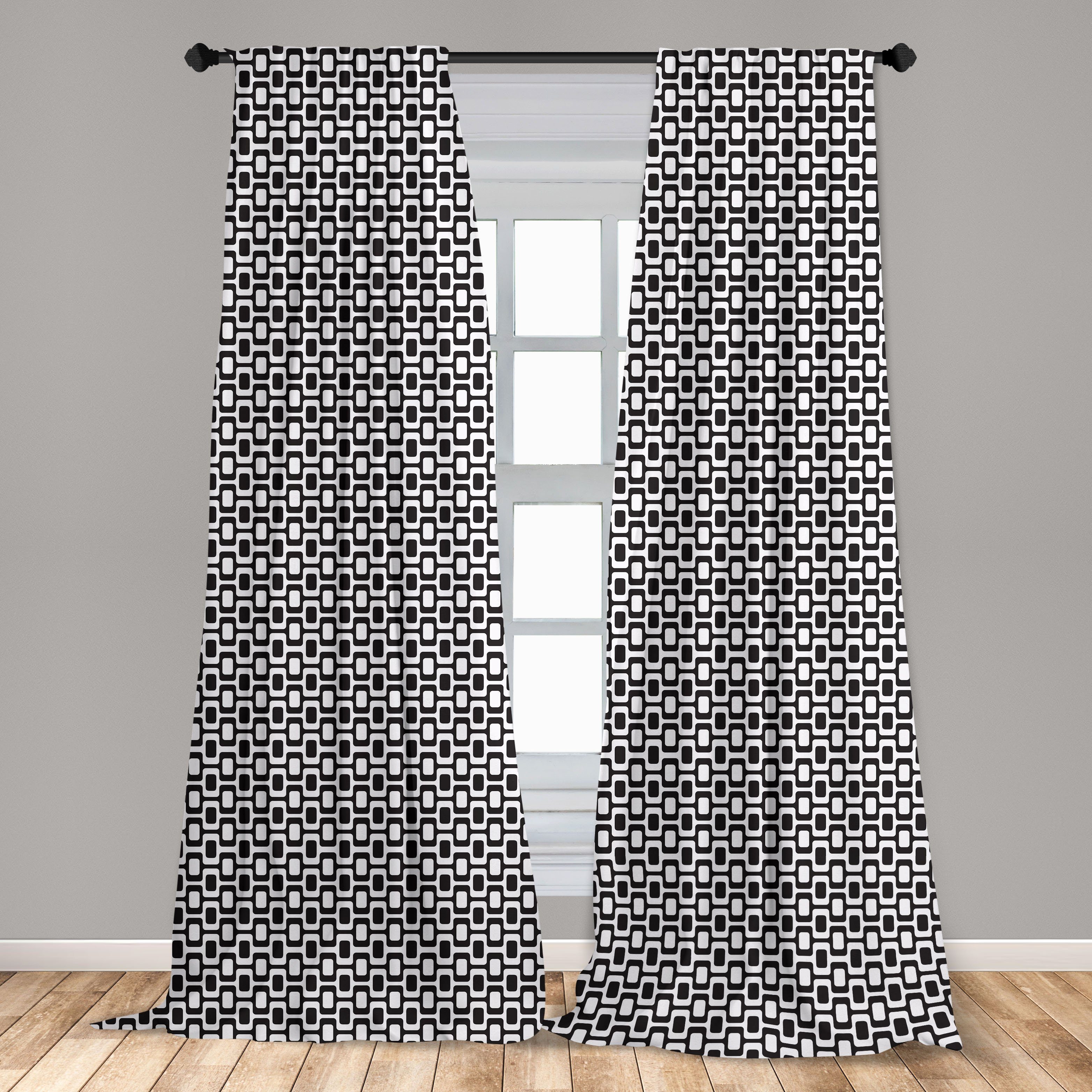 Gardine Vorhang für Wohnzimmer Dekor, Kunst Kurvige Abakuhaus, Surreal Microfaser, Schlafzimmer Abstrakte Motive