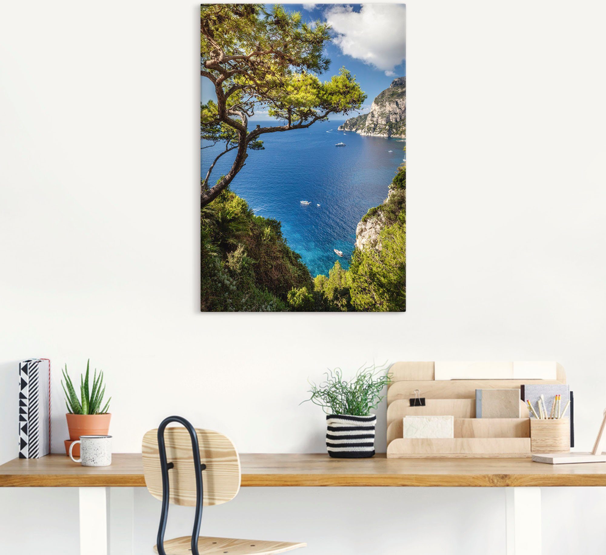 Artland Wandbild »Punta de Masullo, Insel Capri, Italien«, Meer Bilder (1 Stück), in vielen Größen & Produktarten - Alubild / Outdoorbild für den Außenbereich, Leinwandbild, Poster, Wandaufkleber / Wandtattoo auch für Badezimmer geeignet-HomeTrends