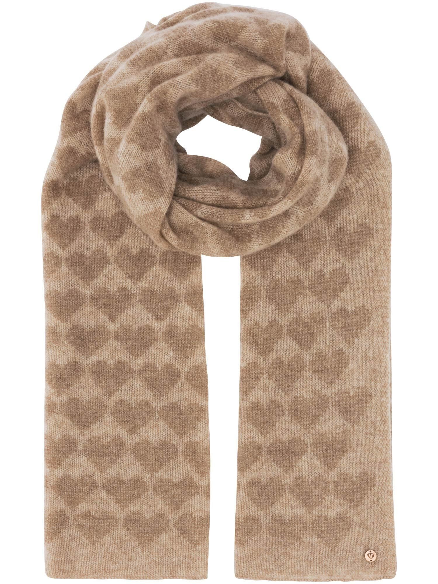 Fraas Modeschal Strick-Stola mit Herz-Design aus reiner Wolle