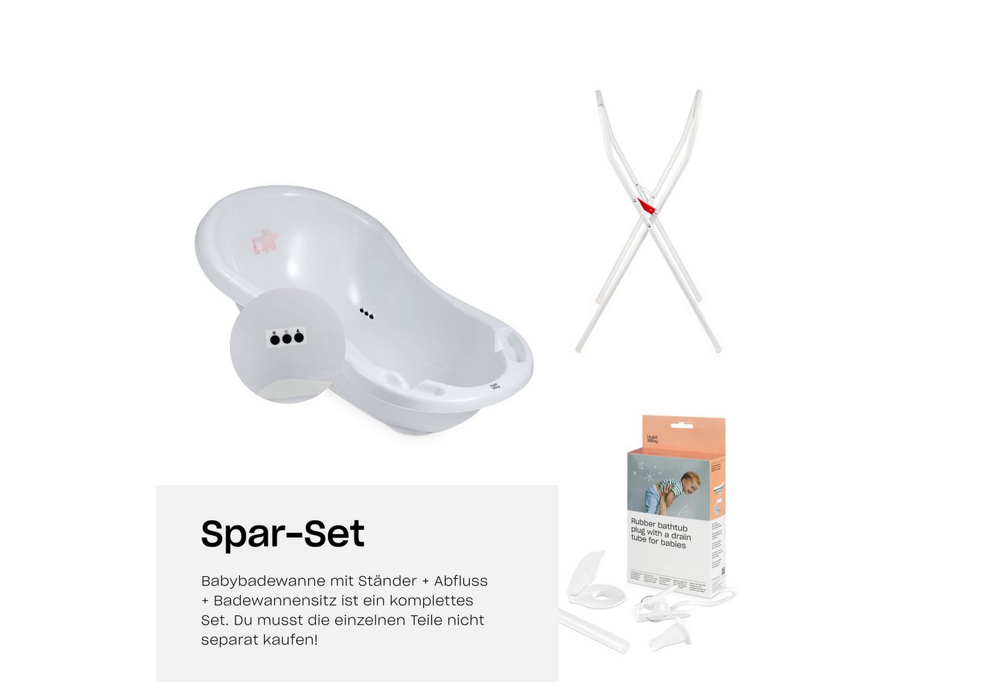 Thumbnail - Hylat Baby Babybadewanne Baby Badewanne Set mit Gestell - für Neugeborene und Babys, (3-tlg), Babywanne mit Ständer und ...