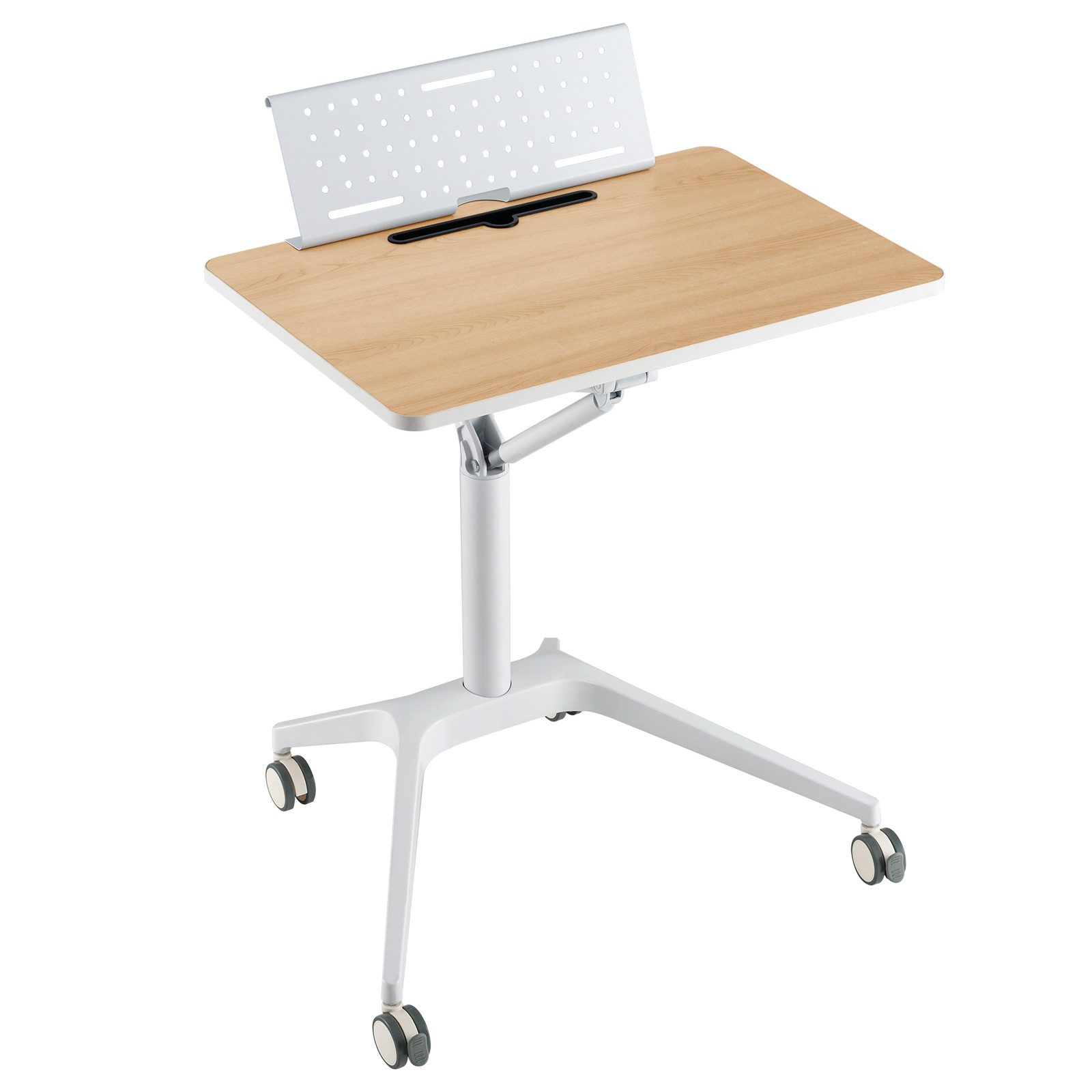 COSTWAY Laptoptisch, Bett, höhenverstellbar 77-107cm, mit Rollen, Aluminium