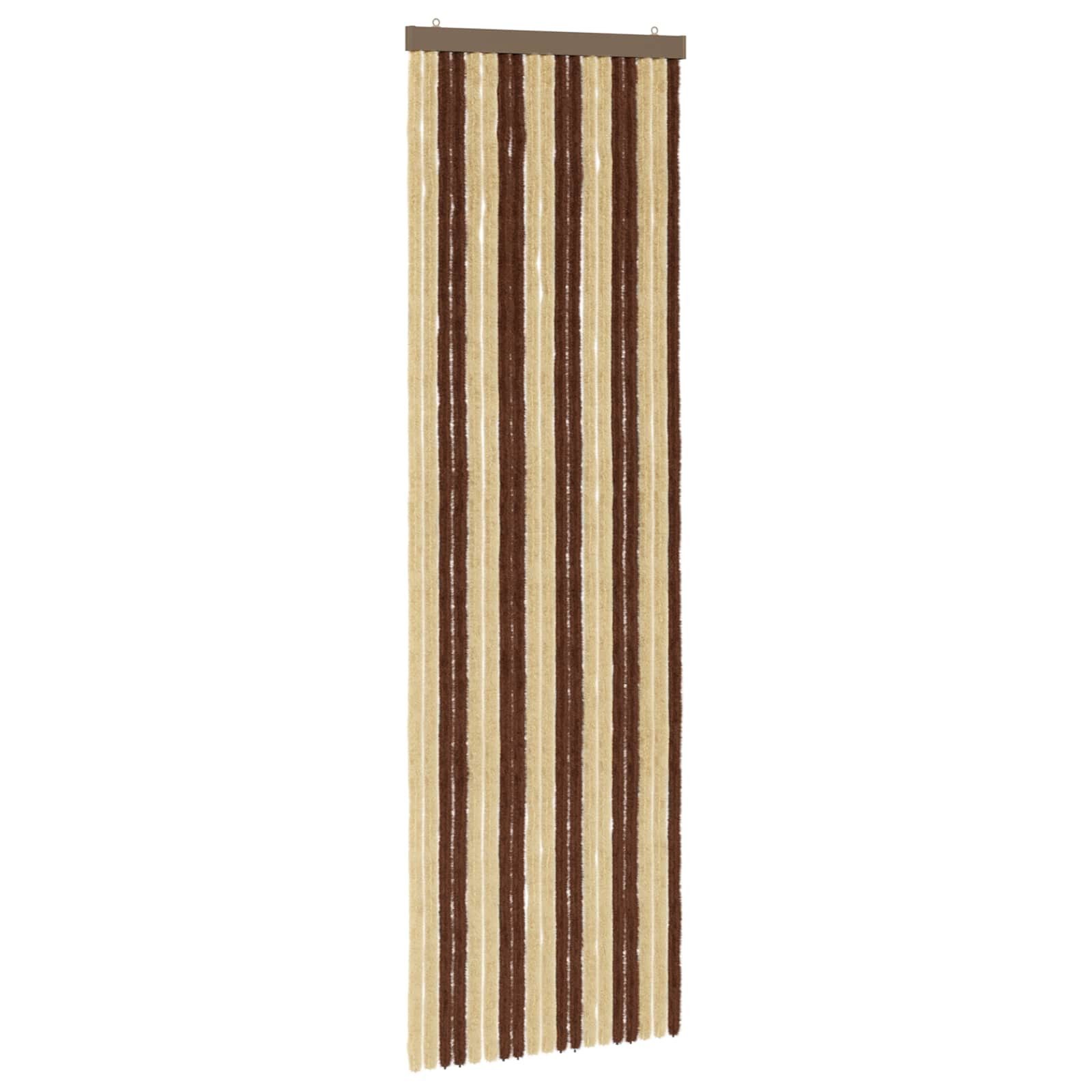 vidaXL Insektenschutz-Vorhang 56 x 185 cm Insektenschutzvorhang Chenille Braun und Beige 56x185 cm