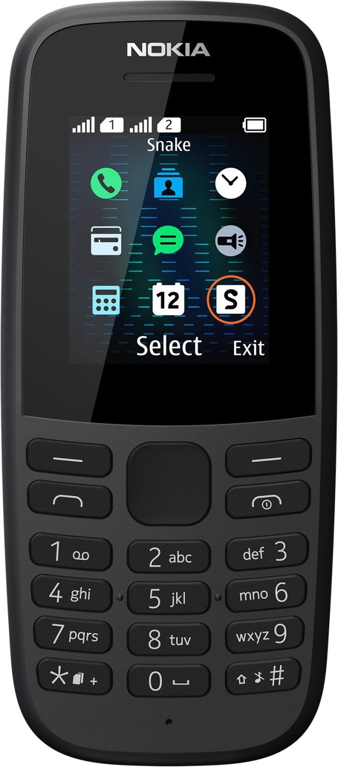 Nokia Nokia 105 Dual Sim - Black Seniorenhandy (4,57 cm/1.8 Zoll, keine MP Kamera)