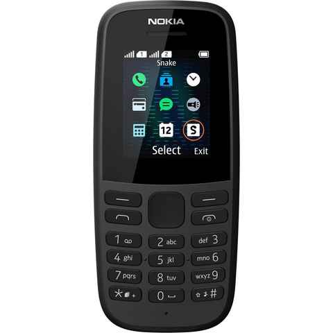 Nokia Nokia 105 Dual Sim - Black Seniorenhandy (4,57 cm/1.8 Zoll, 4 GB Speicherplatz, keine MP Kamera)
