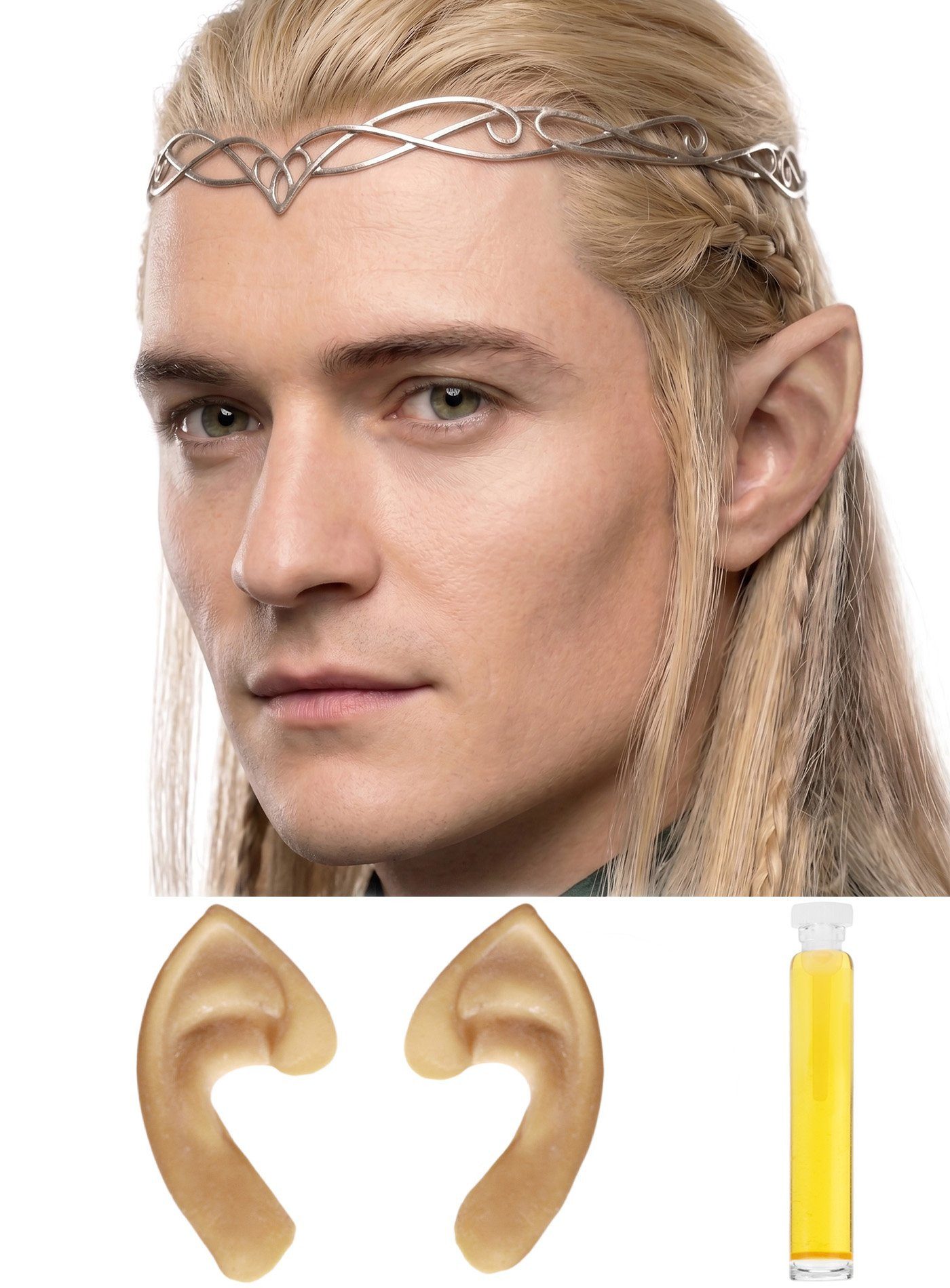 Wizardo Kostüm Elfenohren - aus Latex mit Hautkleber - Halloween, Diese Elfenohren könnten so in 'Der Herr der Ringe' zu sehen sein. Ei