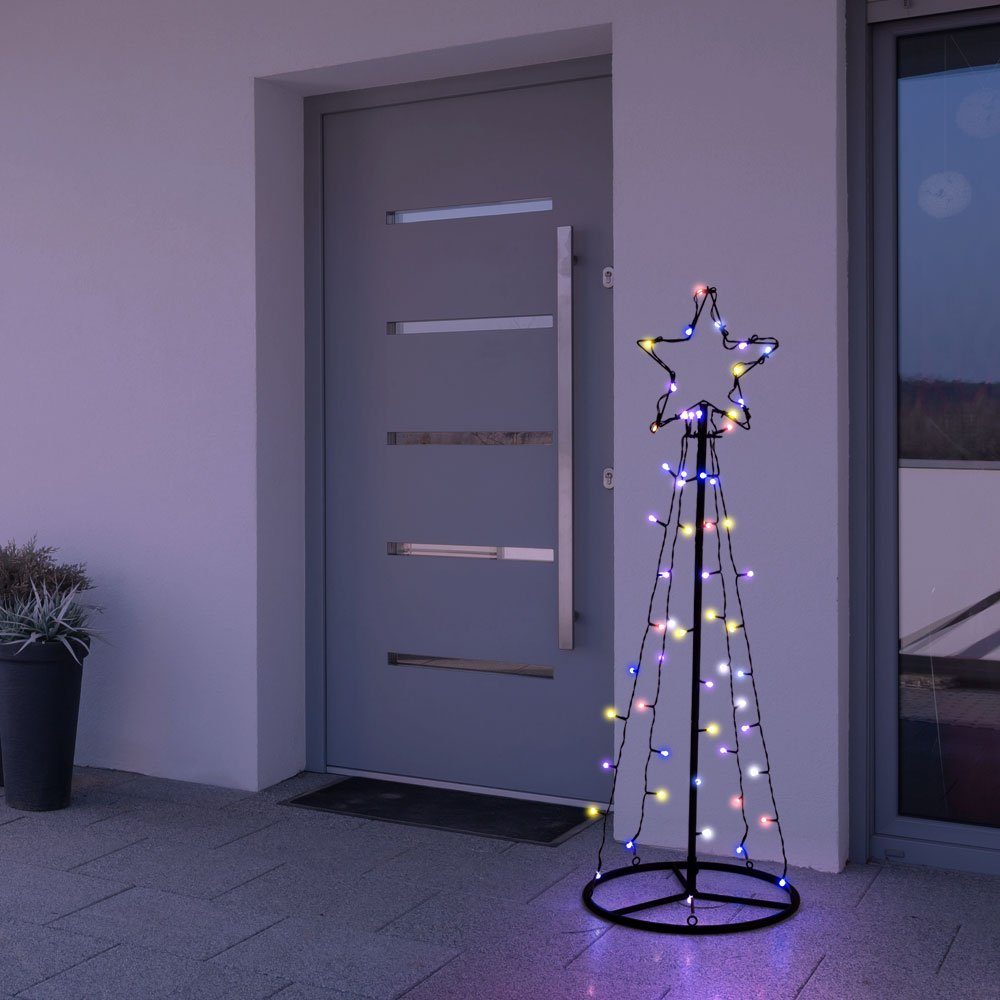 fest HI Dekolicht, Haushalt Fernbedienung verbaut, Weihnachtsbaum International Metall LED Farbwechsel, Warmweiß, Farbwechsel Dekoleuchte, LED-Leuchtmittel