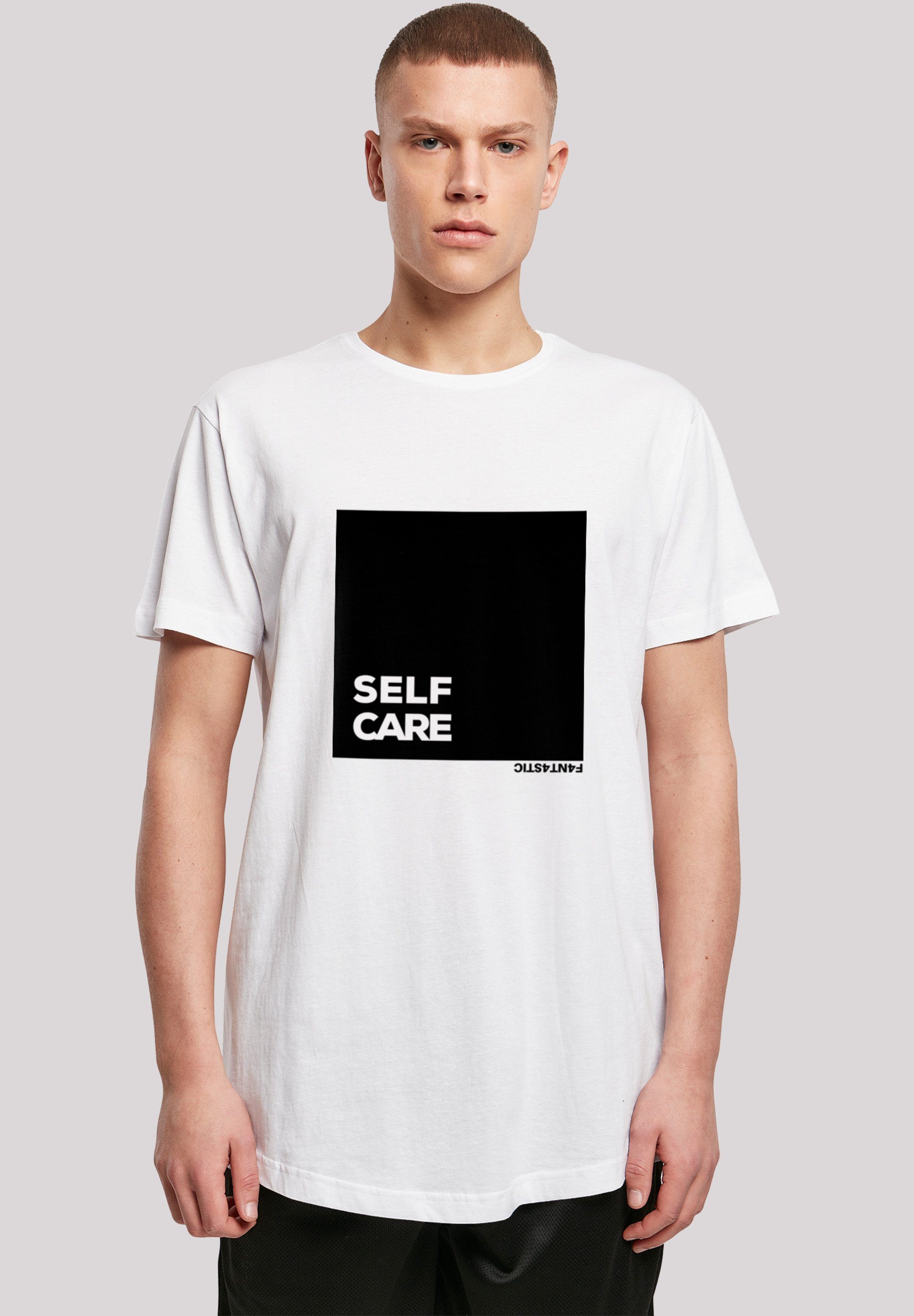 LONG F4NT4STIC Print SELF T-Shirt TEE CARE weiß