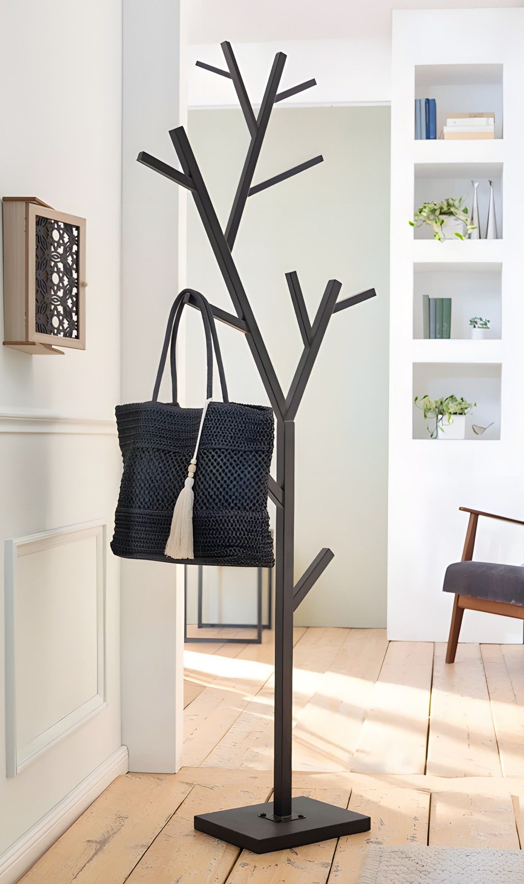 Dekoleidenschaft Garderobenständer "Baum" aus Metall, schwarz, Garderobe 18 günstig online kaufen