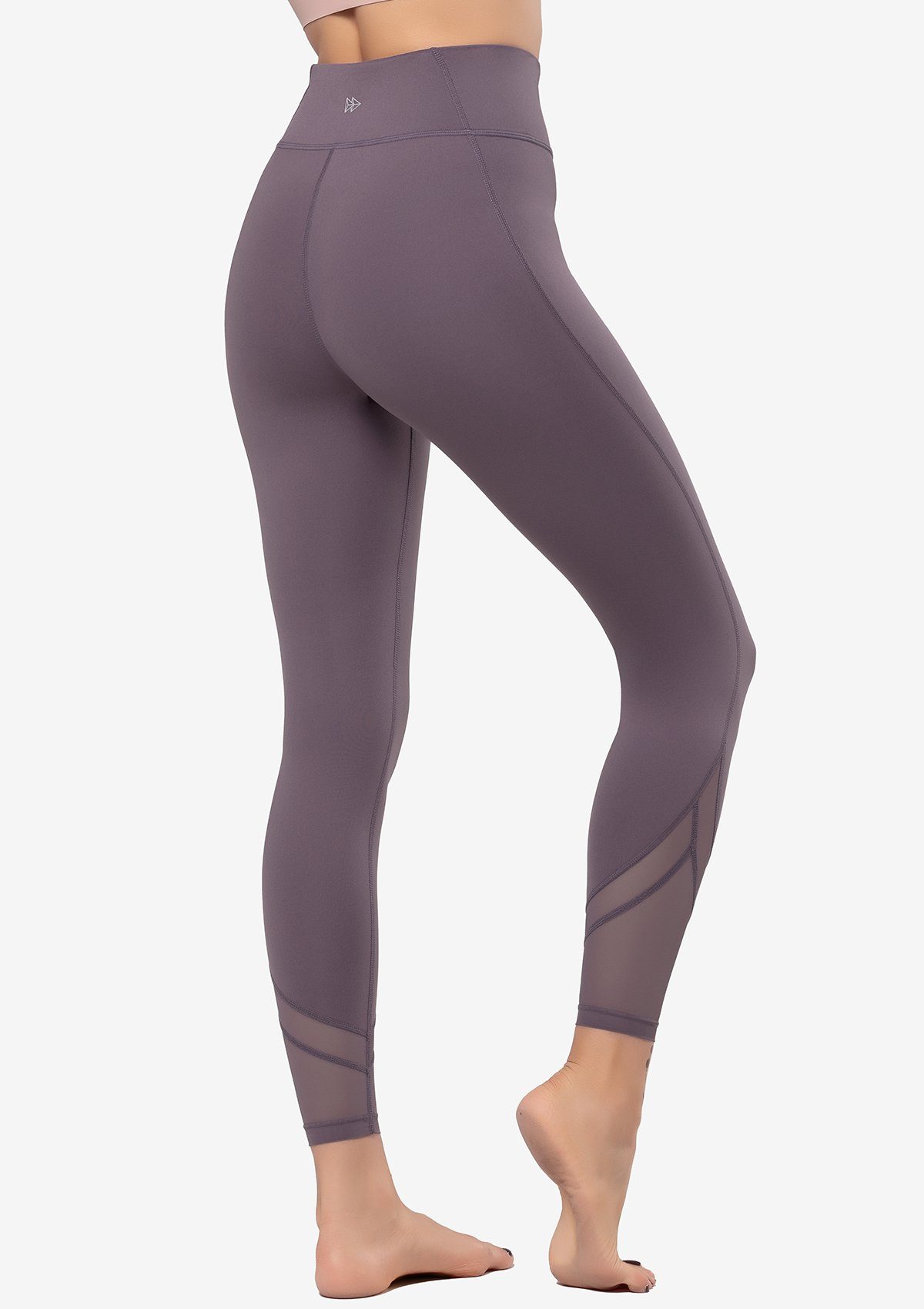 Yvette Leggings Hohe Taille, Blickdicht, mit Mesh, Fitness Sporthose, 192A02 Lila