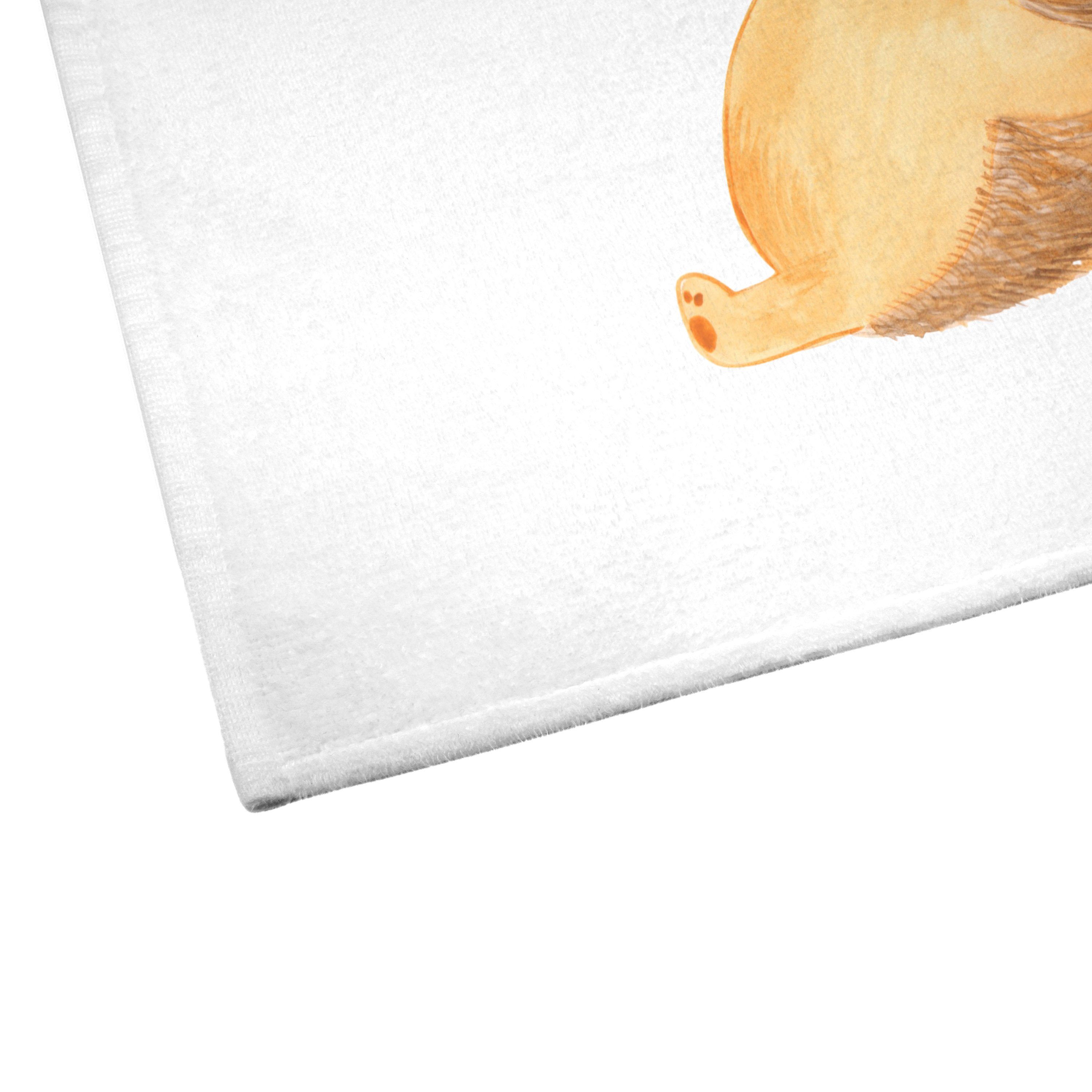 Mr. & Geschenk, Weiß Kinder - Handtuch (1-St) Panda Handtuc, händchenhaltend Mrs. Gemeinsamkeit, - Igel