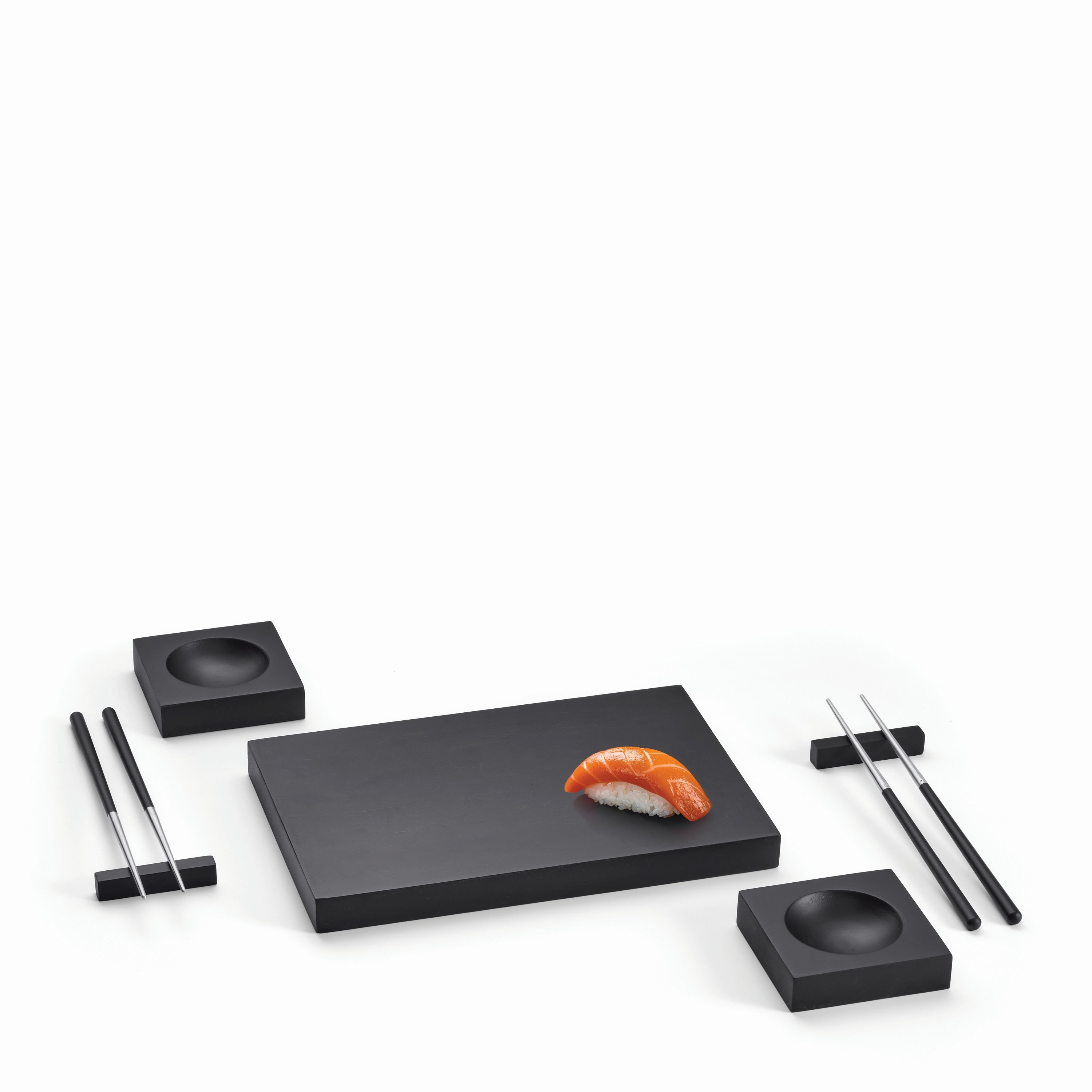 PHILIPPI Sushiteller, minimalistisch, für 2 Personen, Schwarz, 24 x 16 x 2 cm
