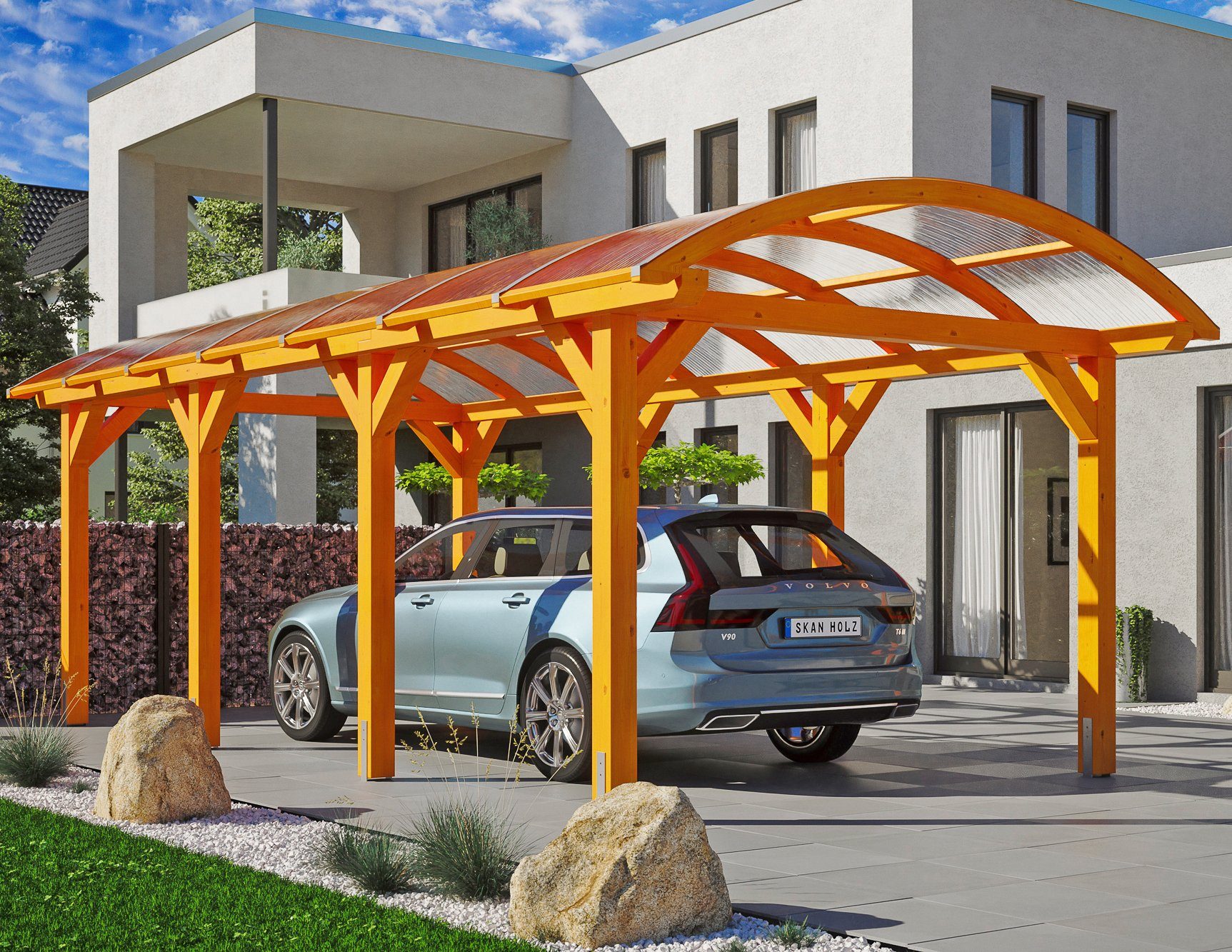 Günstiger Versandhandel! Skanholz Einzelcarport Franken, BxT: 376x755 cm, cm Einfahrtshöhe 220