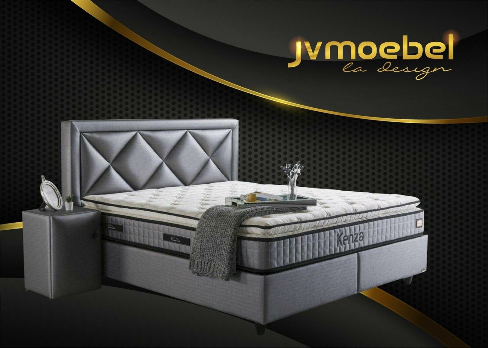 JVmoebel Schlafzimmer-Set, (Set, Bett, Matratze Bett Luxus Set Nachttisch Bettgestell Nachttisch), Möbel Schlafzimmer Edles Neu 3tlg