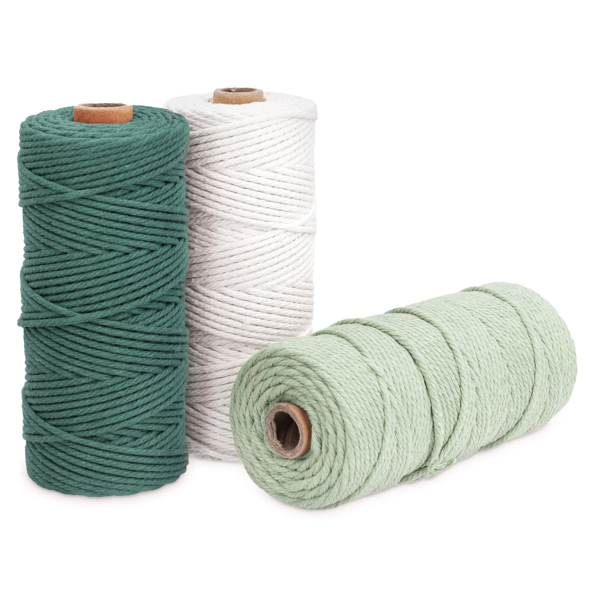 Navaris Makramee Garn 3er Set, Baumwolle, DIY Wandteppich/Traumfänger Nähgarn, (1-St)