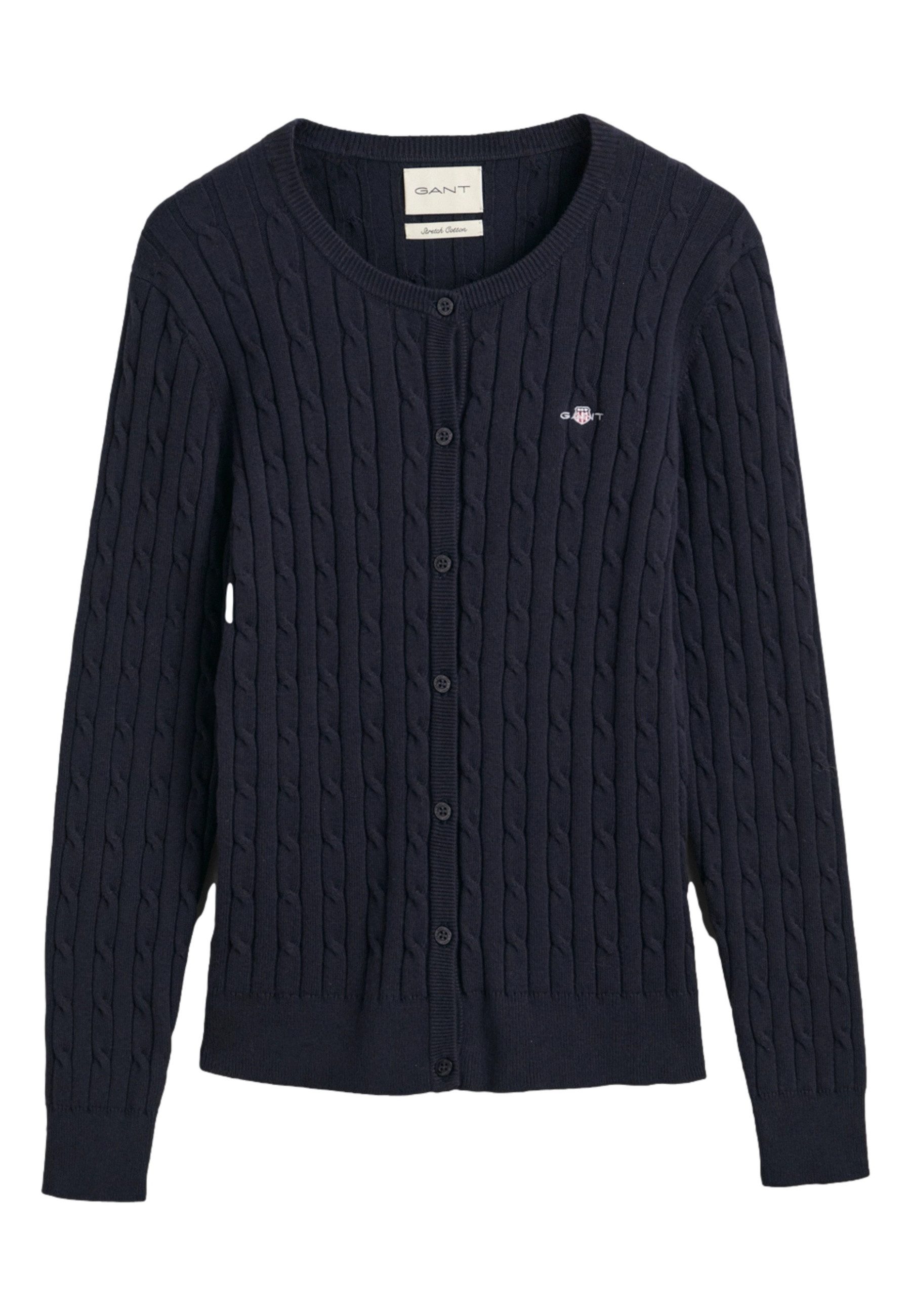 Gant Cardigan Strickjacke Cardigan Knopfverschluss (1-tlg)