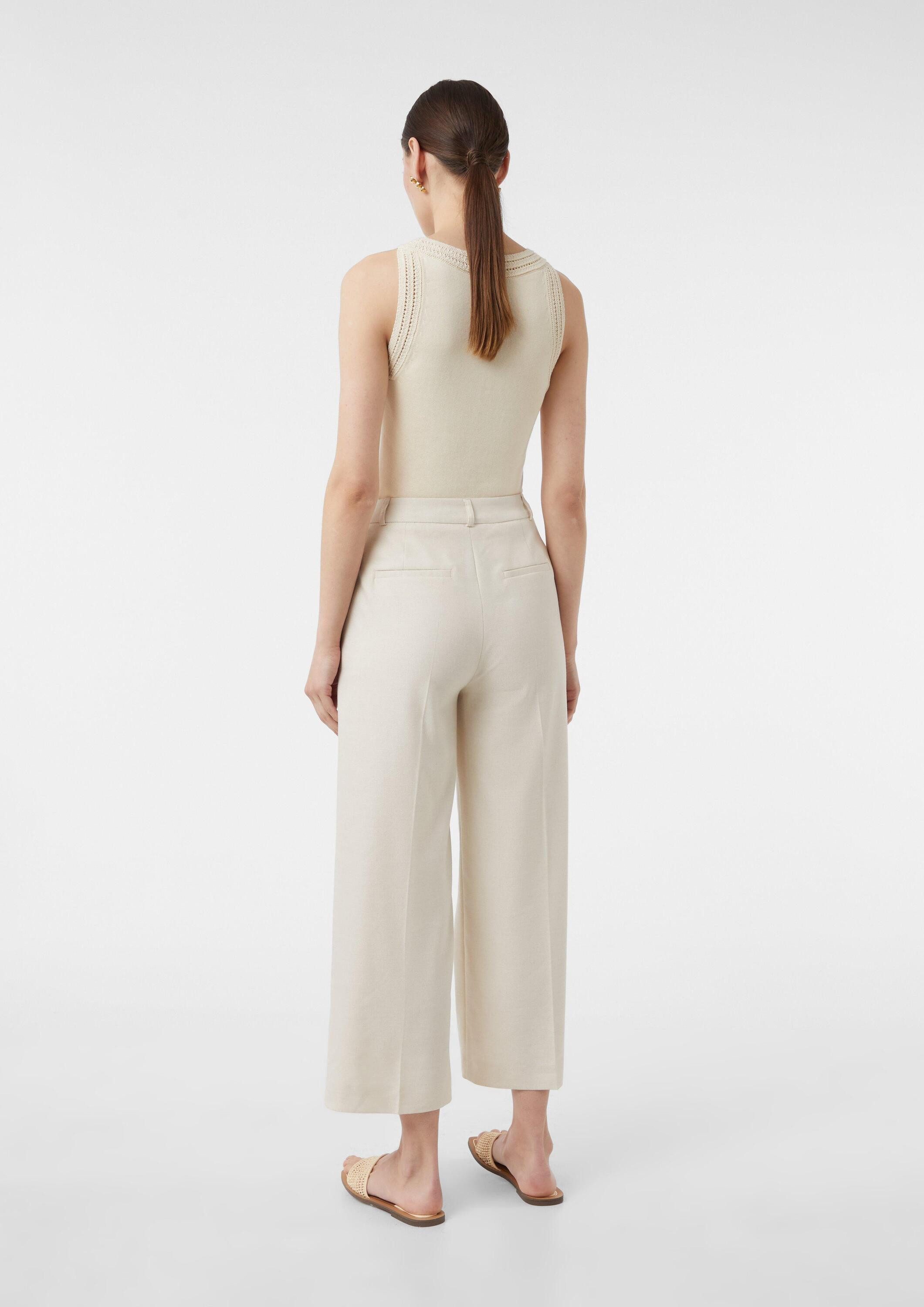 comma Rundhalspullover Strickpullunder Weiches Strick-Top mit Ajourmuster