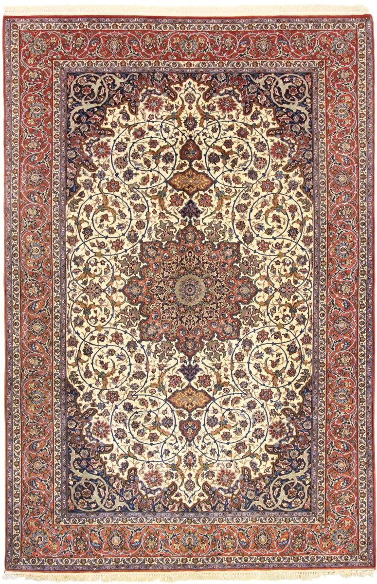 Orientteppich Isfahan 199x316 Handgeknüpfter Orientteppich / Perserteppich, Nain Trading, rechteckig, Höhe: 8 mm