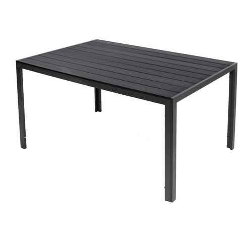 Trendmöbel24 Gartentisch Gartentisch Comfort 150 x 80 cm mit Nonwood Platte Gestell Aluminium