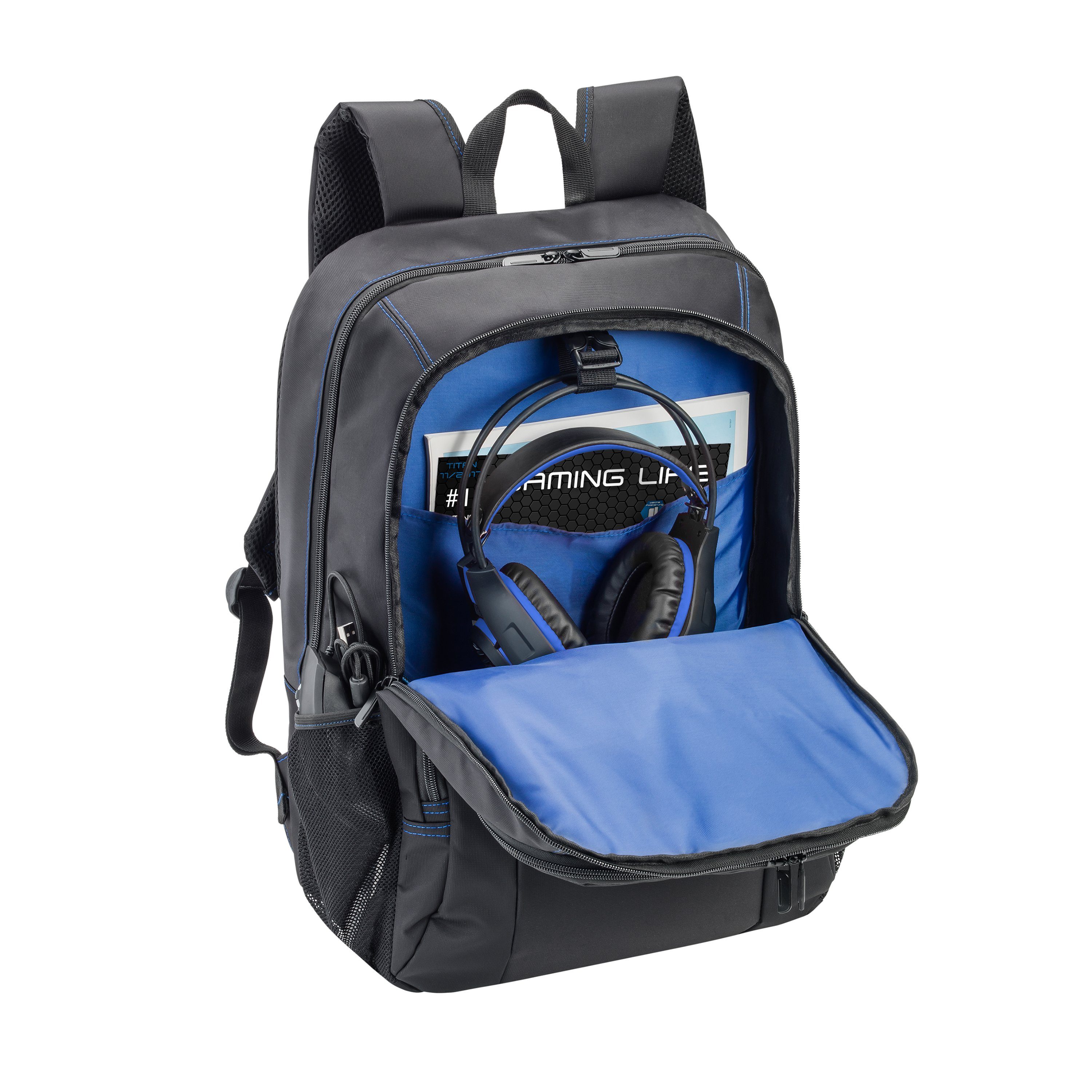 PEDEA Notebookrucksack FIRST ONE Gaming Laptop Rucksack (Gamingrucksack inkl. Noteboofach), Dicke Polsterung, Wasserabweisenden Materialien