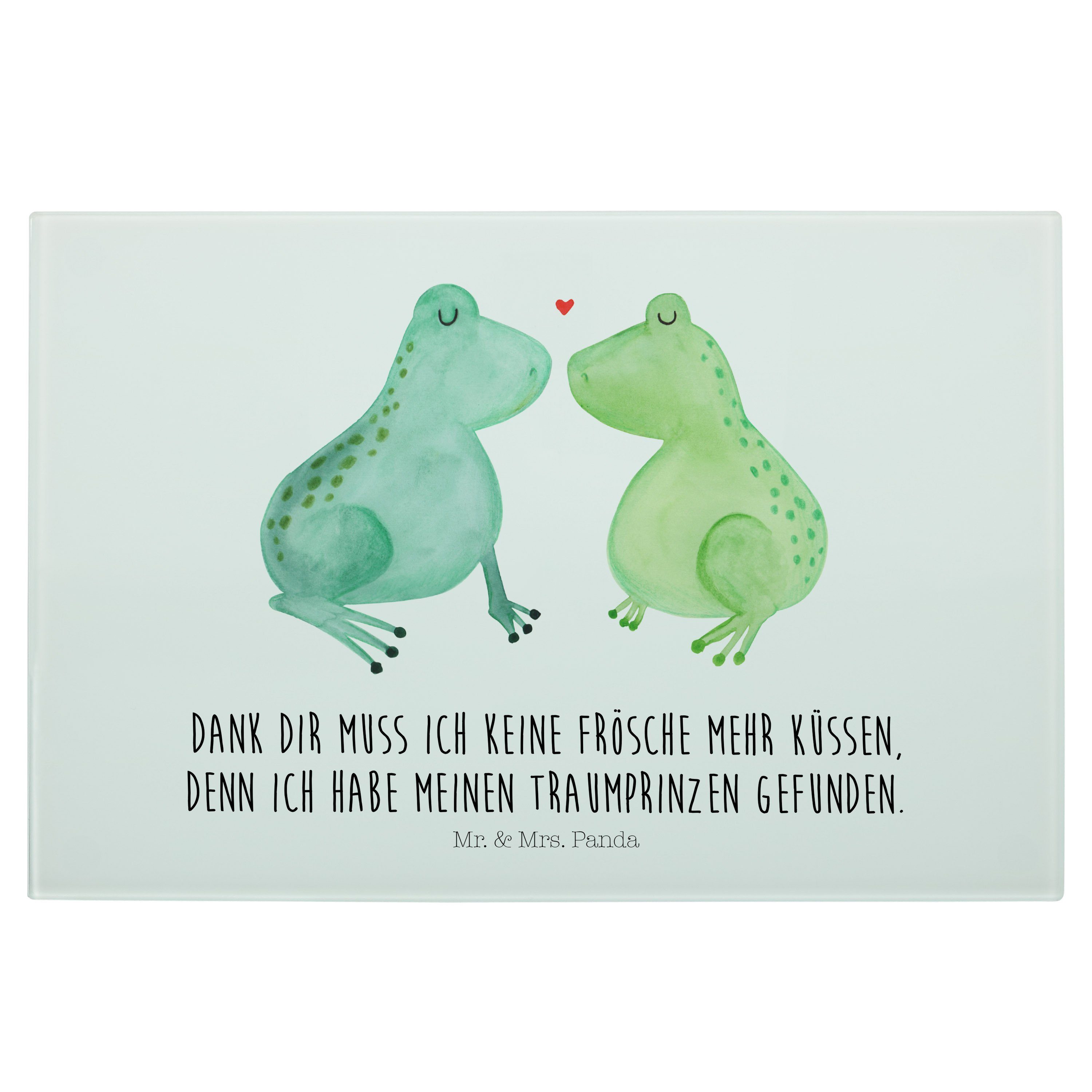 Mr. & Mrs. Panda Servierbrett - - Geschenk, Freund, Premium Glas, Liebe Frosch Traumprinz, Paar, (1-St) Weiß Hocheitstag