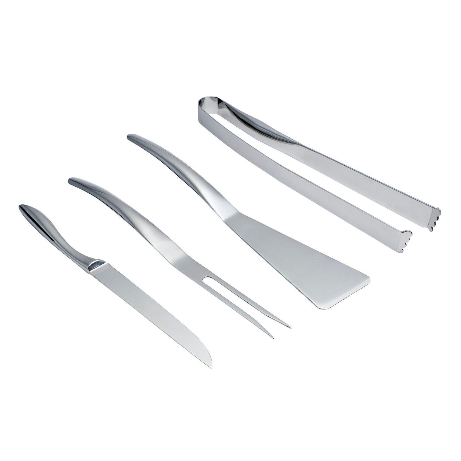 Grillbesteck-Set Philippi BBQ Grillset Wave bestehend aus 4 Edelstahl Besteckteilen