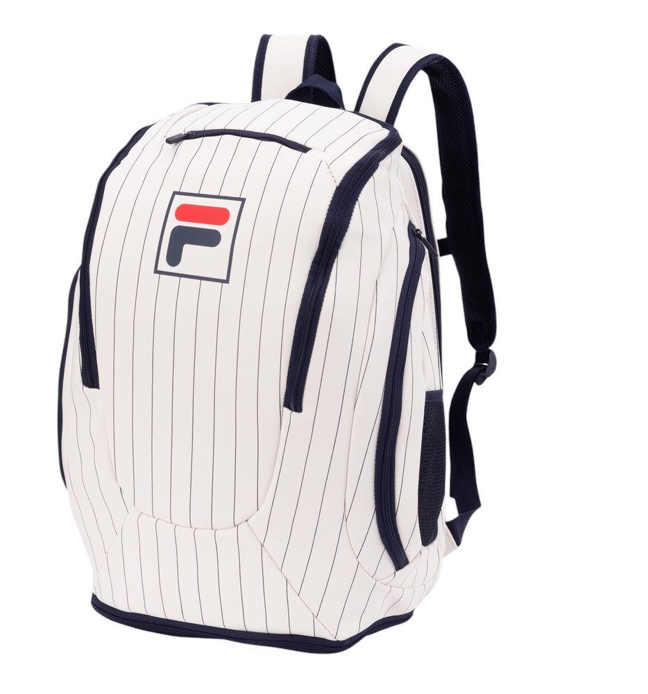 Fila Tennisrucksack Heritage (Haupt-, Schläger- und Schuhfach) weiss/navyblau