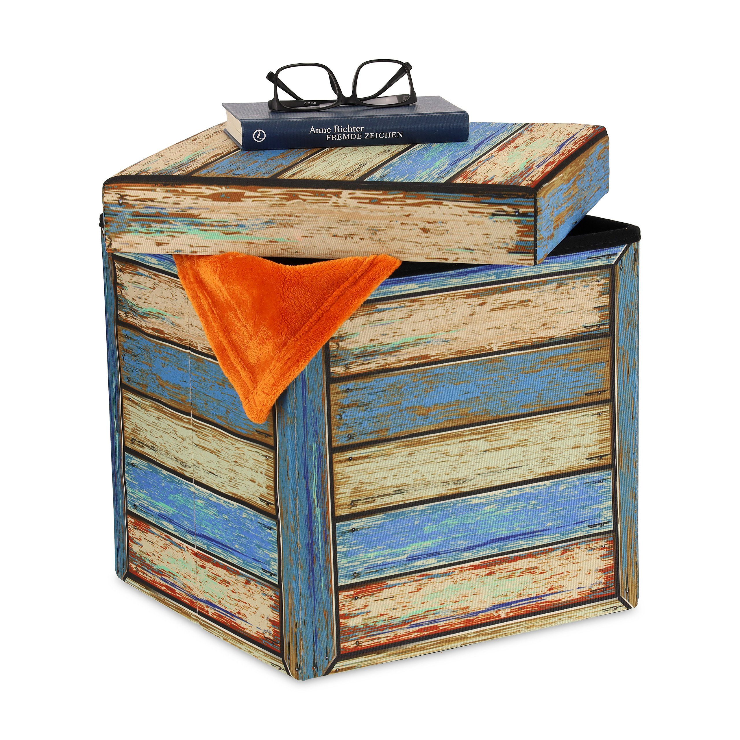 relaxdays Stauraumhocker Vintage Sitzhocker mit Stauraum günstig online kaufen