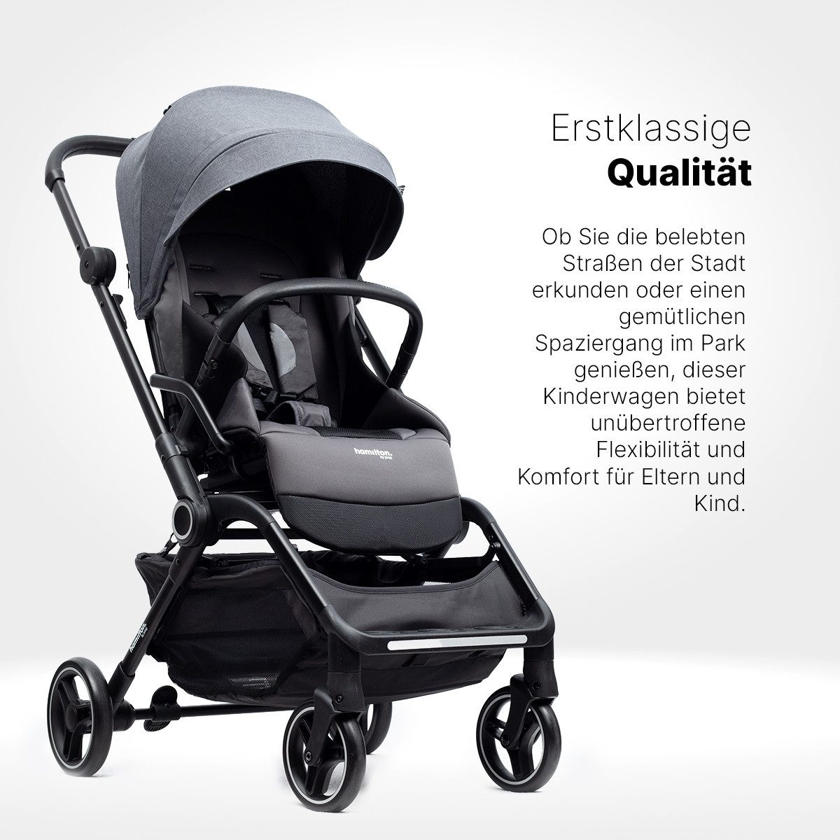 Hamilton by yoop Kombi-Kinderwagen Kinderwagen T1 – Premium Buggy mit MagicFold™ - 360Grad drehbar