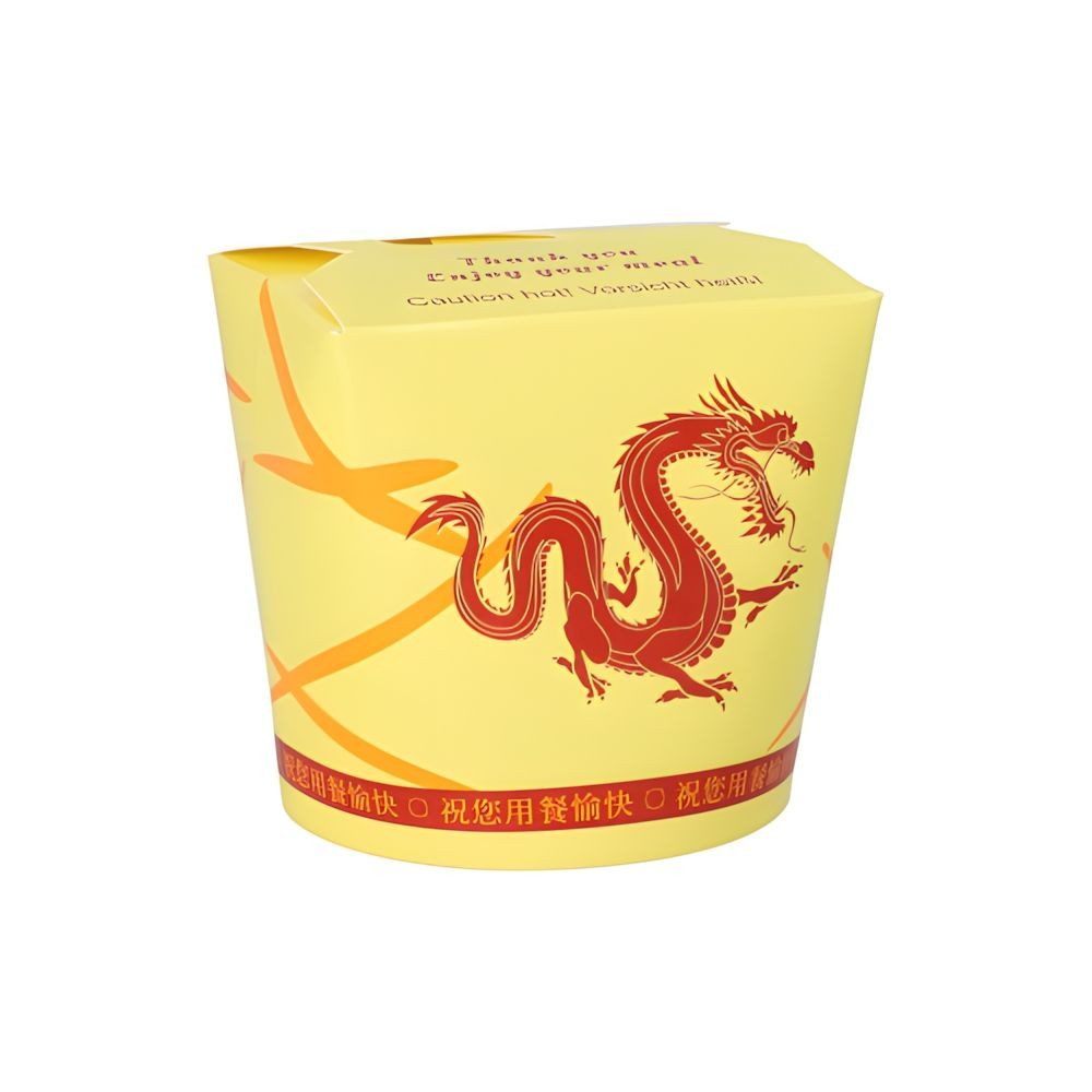 PAPSTAR Einweggeschirr-Set Snackboxen ASIA rund 750 ml 9,6 cm x 9,8 cm x 8,6 cm Dragon 500 Stk, Pappe, beschichtet