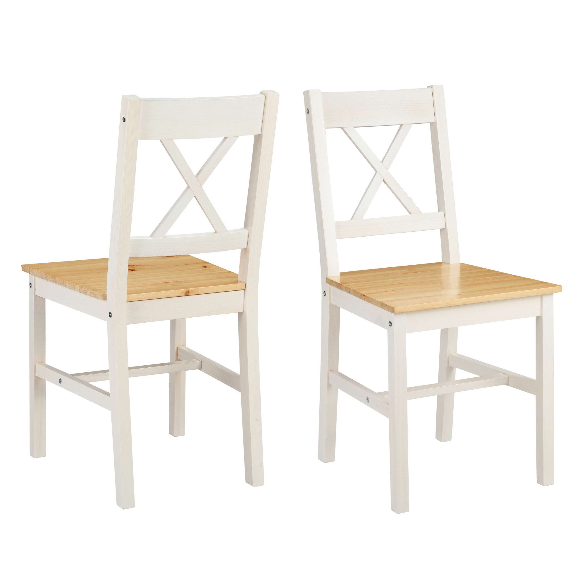 OTTO home Esszimmerstuhl Willow (Set, 4 St), aus massivem Kiefernholz, lackiert, pflegeleicht, bis 130 kg belastbar
