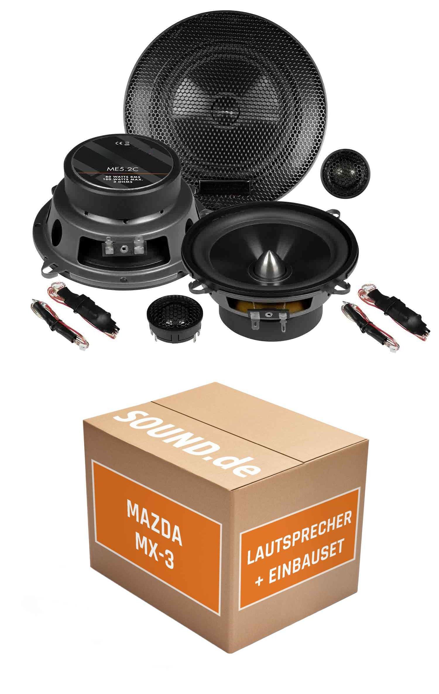 JUST SOUND best choice for caraudio Lautsprecher Einbaupaket vorne Musway ME5.2C für Mazda3 MX-3 Auto-Lautsprecher (80 W)