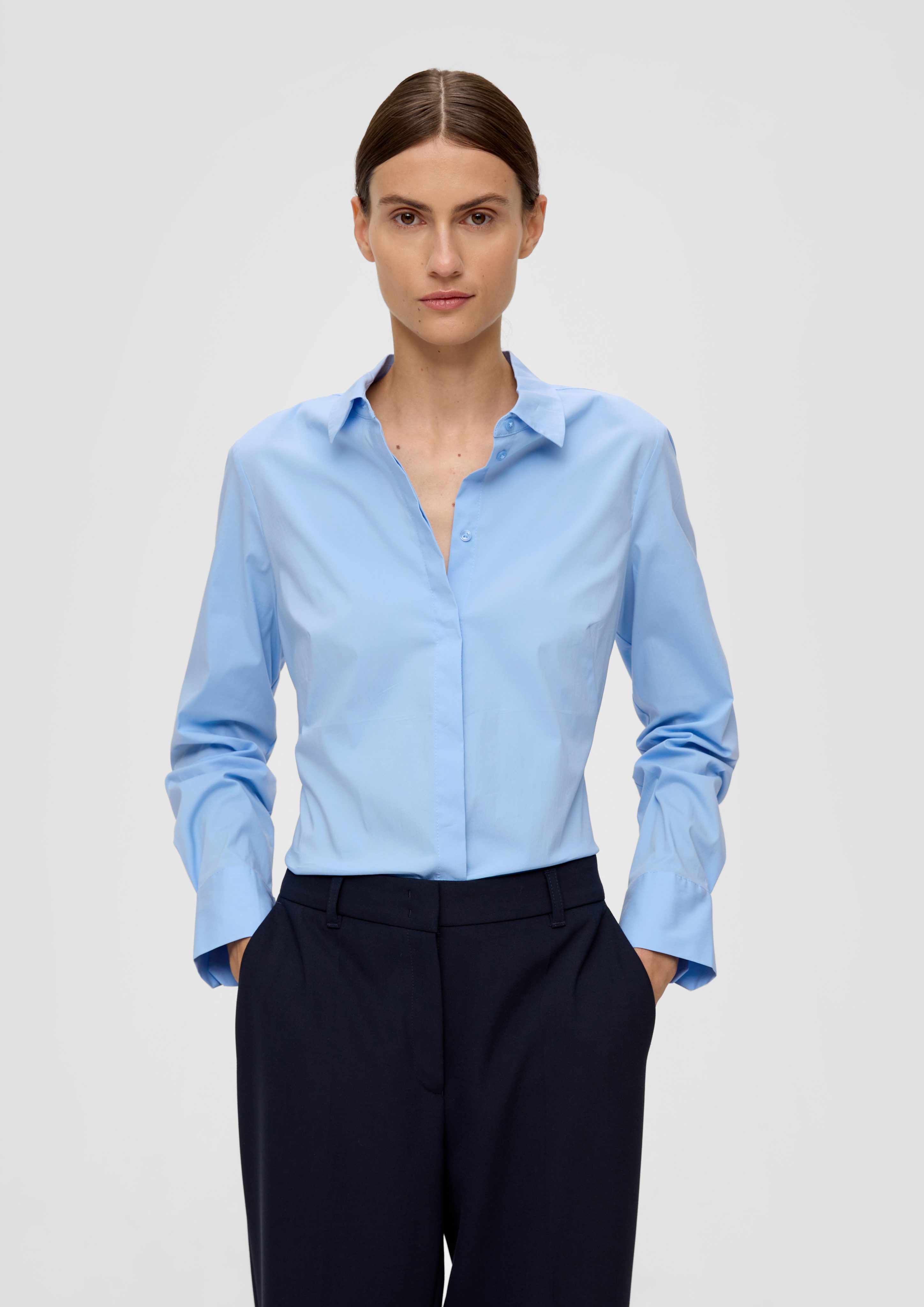 s.Oliver BLACK LABEL Klassische Bluse, mit verdeckter Knopfleiste günstig online kaufen
