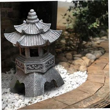 DOPWii Gartenleuchte Solar-pagoden-laterne,Japanische Stil, rost-,wetter- und UV-beständig