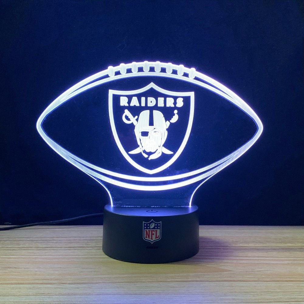 Las Vegas Raiders LED Dekolicht Farbwechsel Weiß, Football Teamlogo Lila, Lampe, integriert, Blau, Grün, Rot, Gelb, fest LED