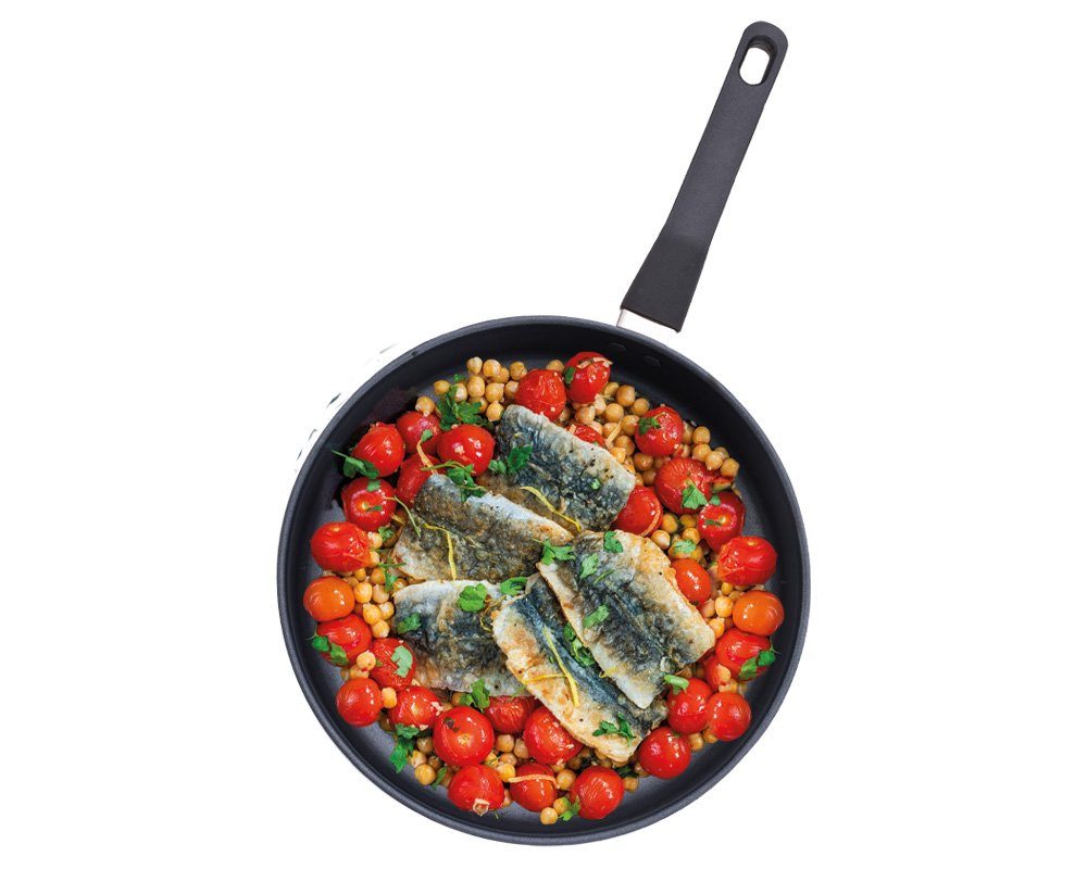 Gustav Voss Bratpfanne Edelstahl Pfanne mit Antihaftbeschichtung, Edelstahl, Induktion mit Kapselboden