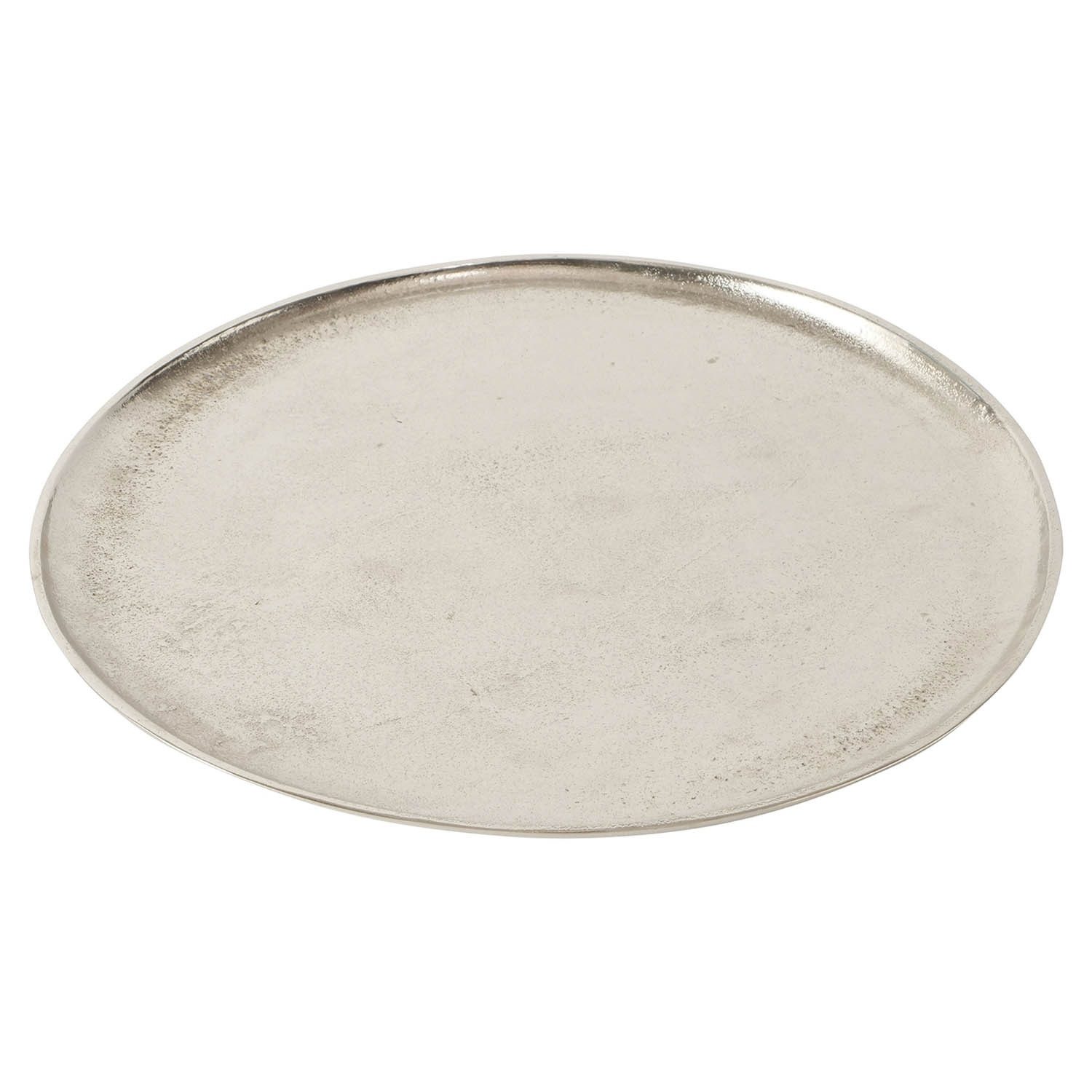 BOLTZE GRUPPE GmbH Dekotablett PHÖNIX, Ø 43 cm, Silbergrau, Aluminium (1 St), vernickelt