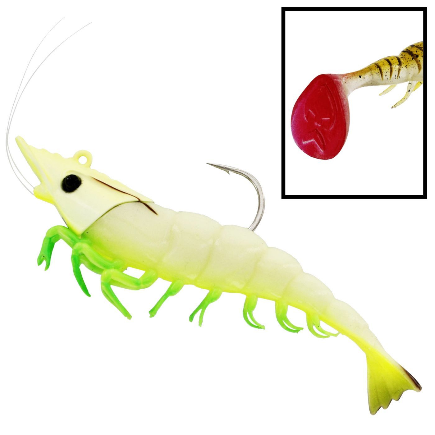 WESTIN Kunstköder Westin Salty the Shrimp Jig - 1 Jigkopf + 2 Gummiköder