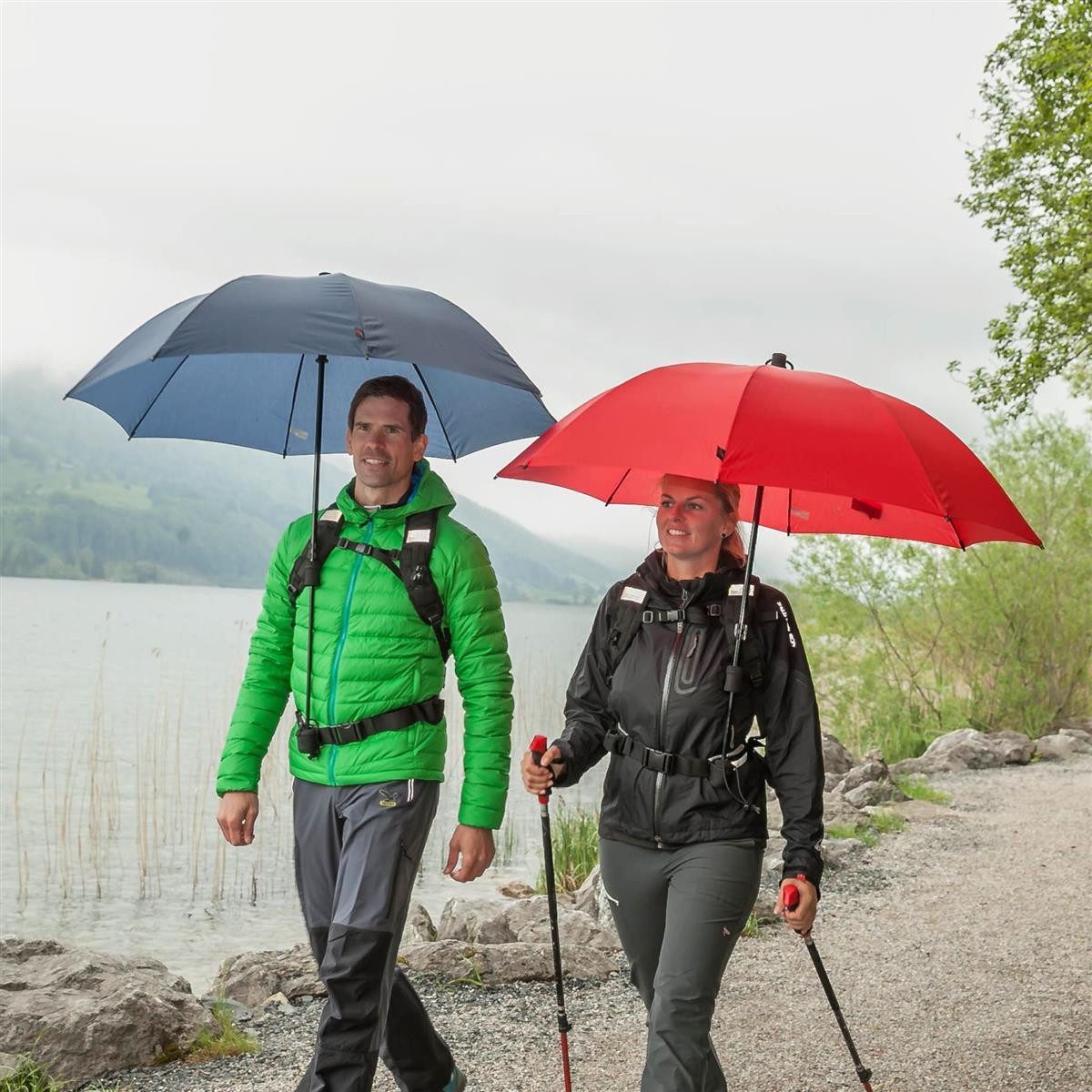 EuroSCHIRM® Trekkingschirm Euroschirm Trekking-Regenschirm Swing handsfree