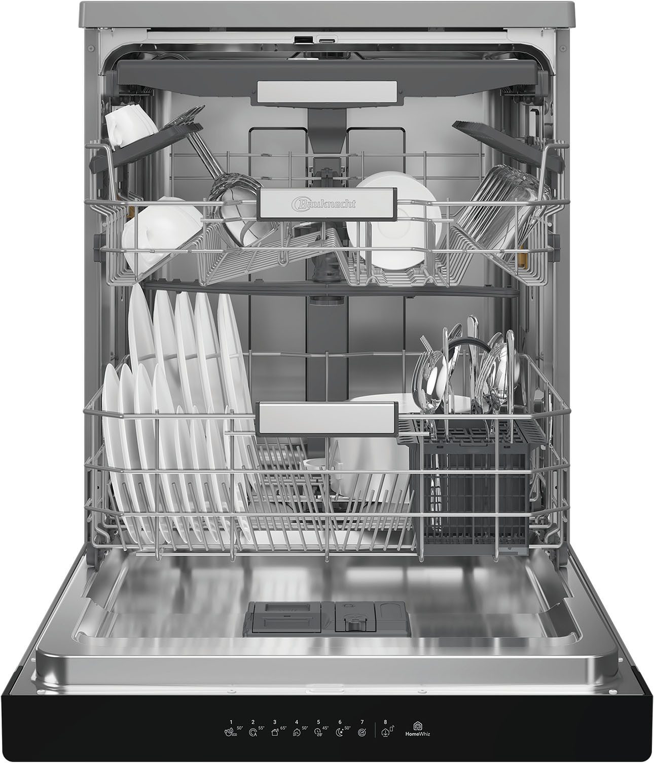BAUKNECHT Standgeschirrspüler OBFC Ecosilent2 9760, 9,5 l, 14 Maßgedecke, ActiveDry – automatische Türöffnung für bessere Trocknungsergebnisse – Bild 5 von 5