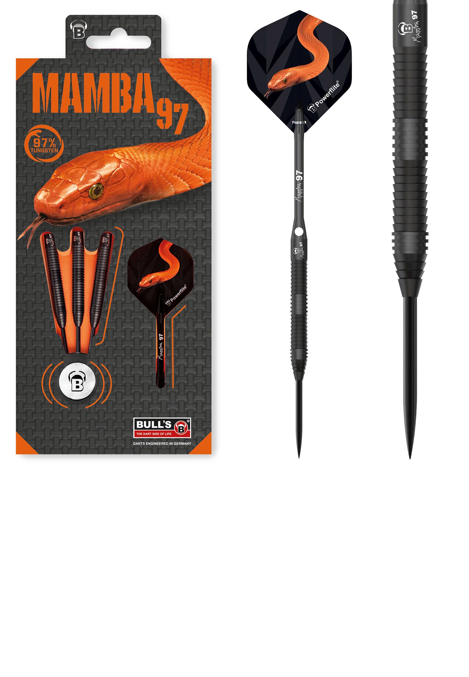 BULL'S Dartpfeil Mamba 97 M5 Dartpfeile 97% Tungsten Darts-Set Profi, unisex neutral