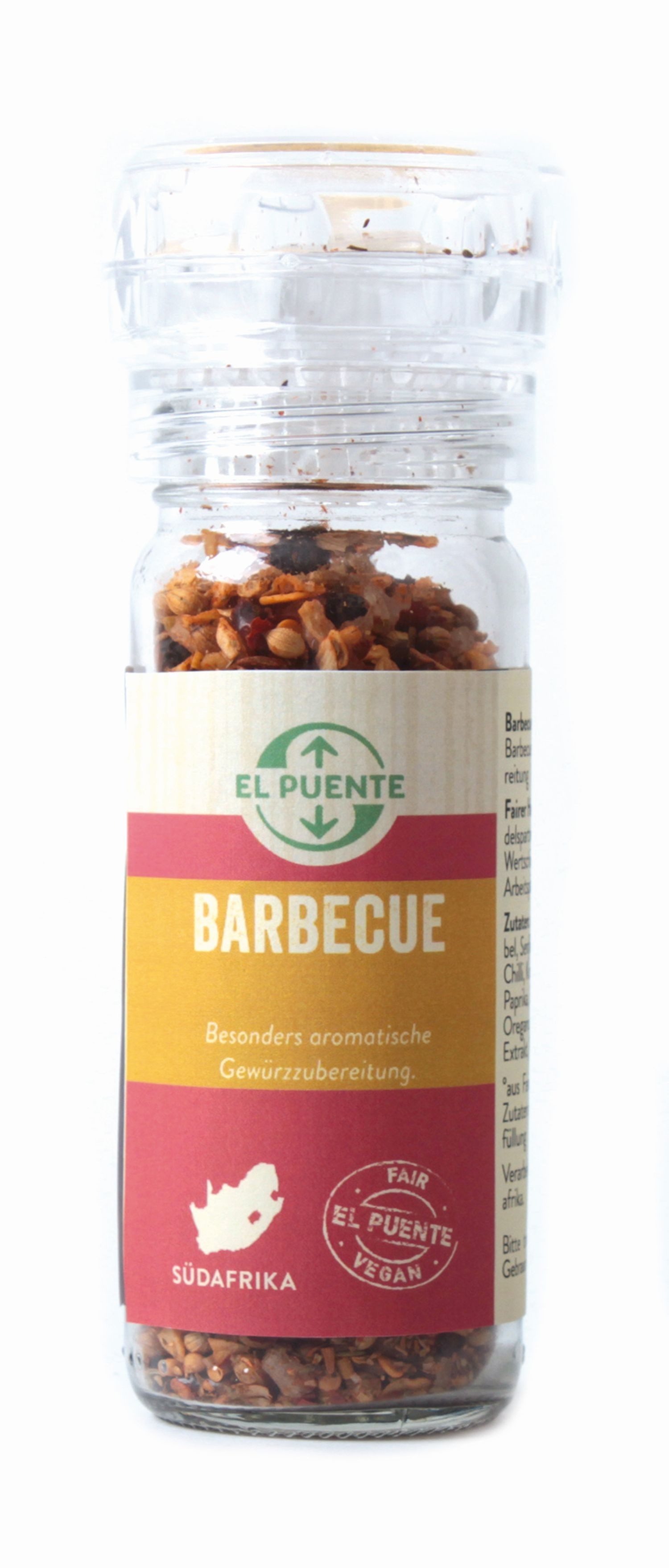 Gewürz Barbecue Mittelscharfe Gewürzmischung in der Mühle, Fair Trade