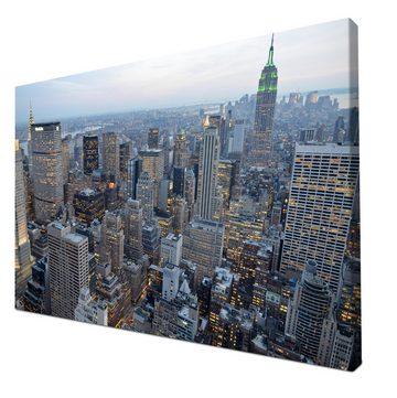 wandmotiv24 Leinwandbild New York Skyview, Städte (1 St), Wandbild, Wanddeko, Leinwandbilder in versch. Größen