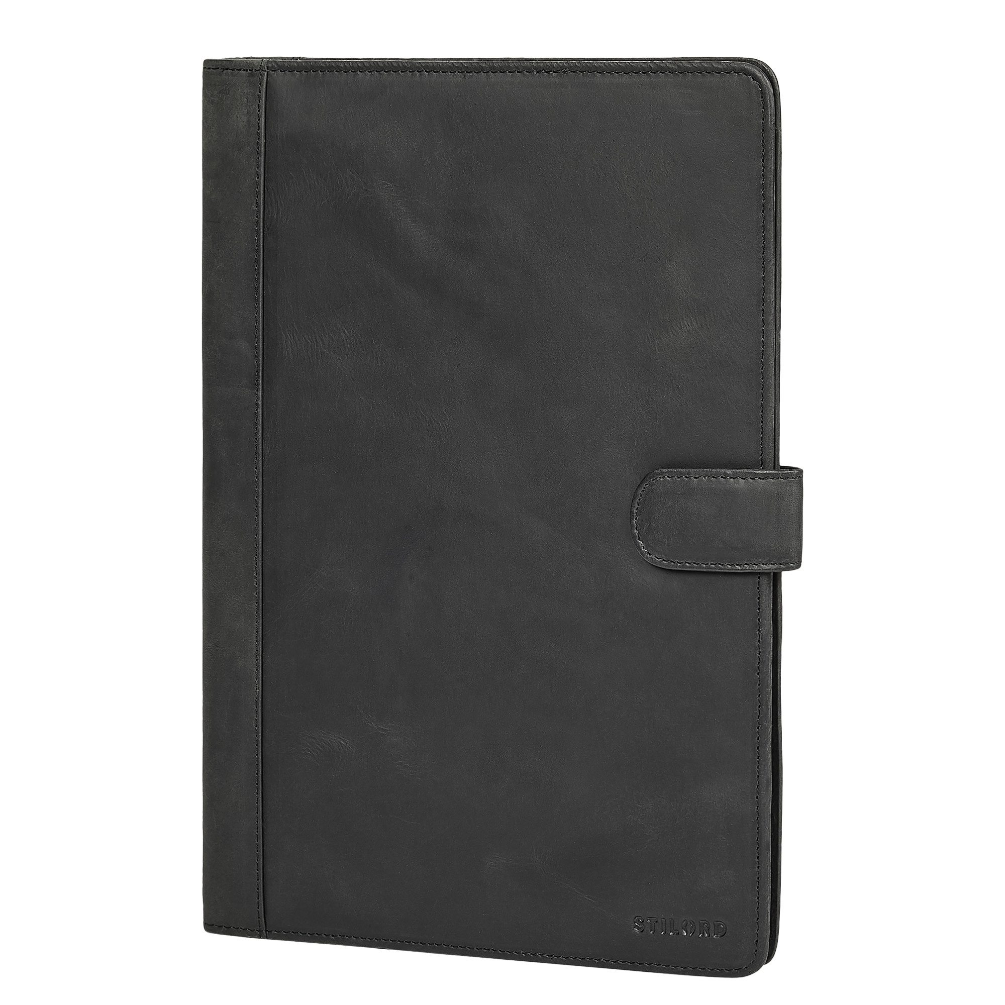 STILORD Konferenzmappe "Raymond" Echtleder Klemmbrett Mappe A4 mit Magnetverschluss