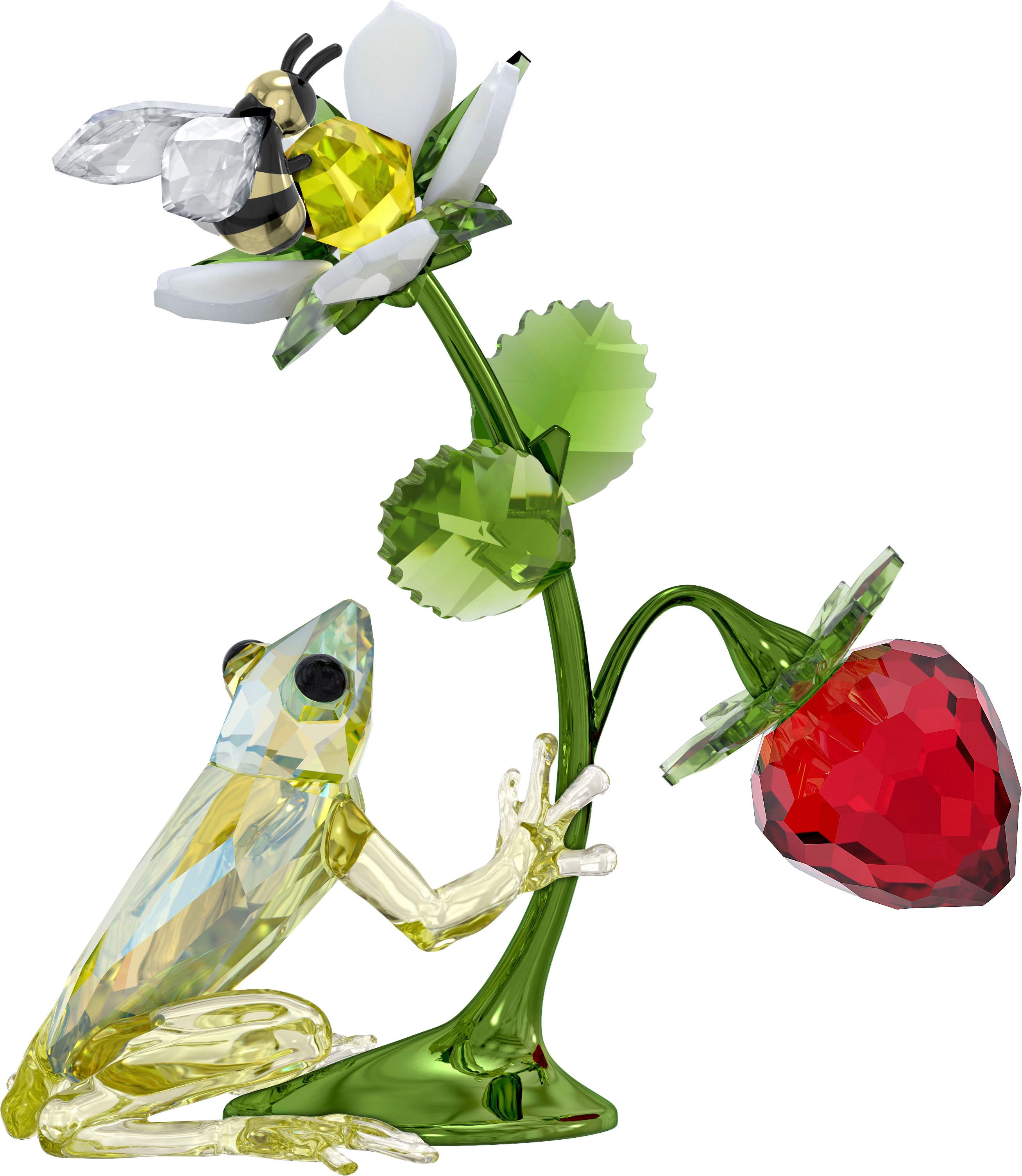 Dekofigur Kristallfigur Sammelfigur Idyllia Frosch, Biene und Erdbeere, 5667599